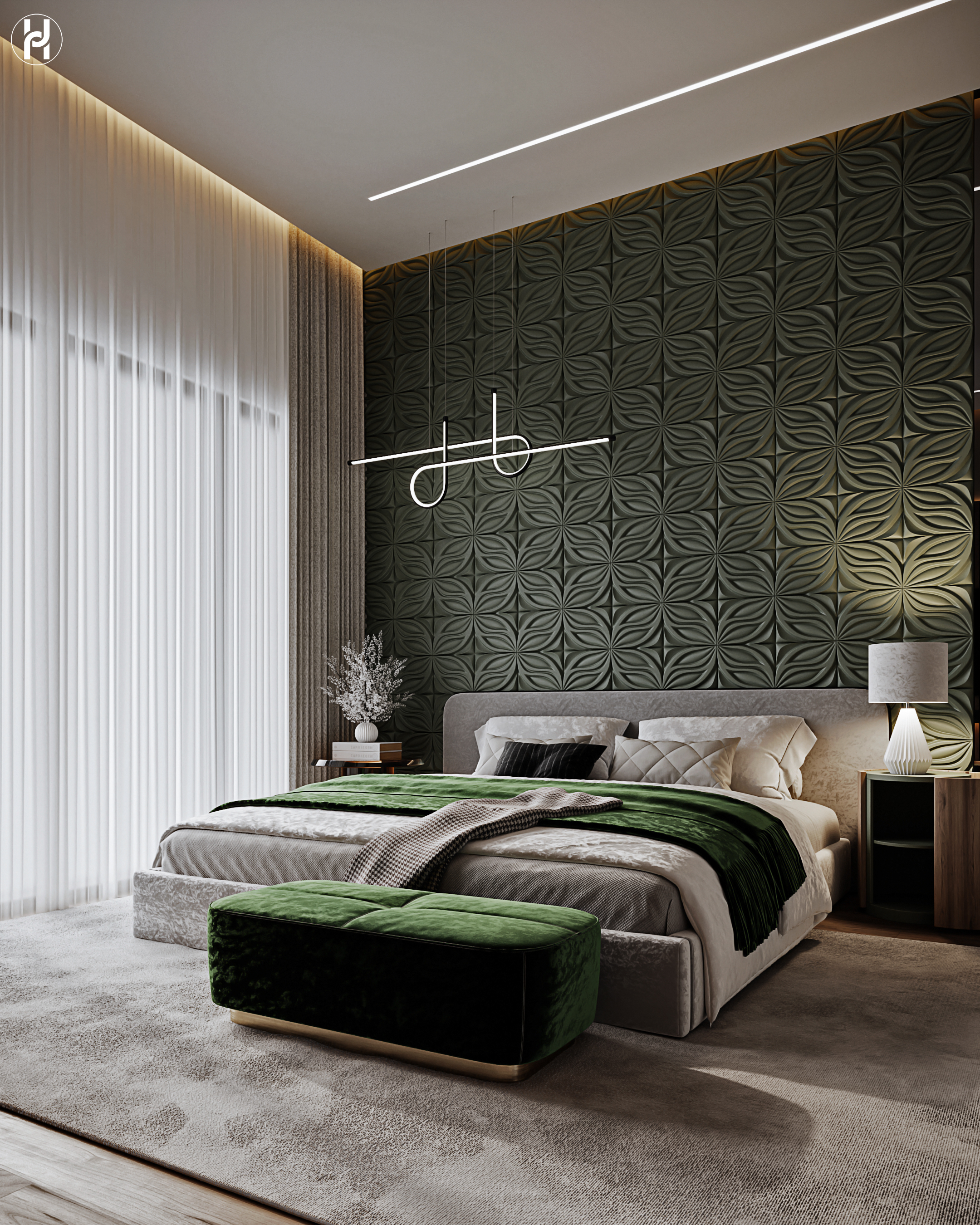 绿色卧室丨Marwa Salah-5