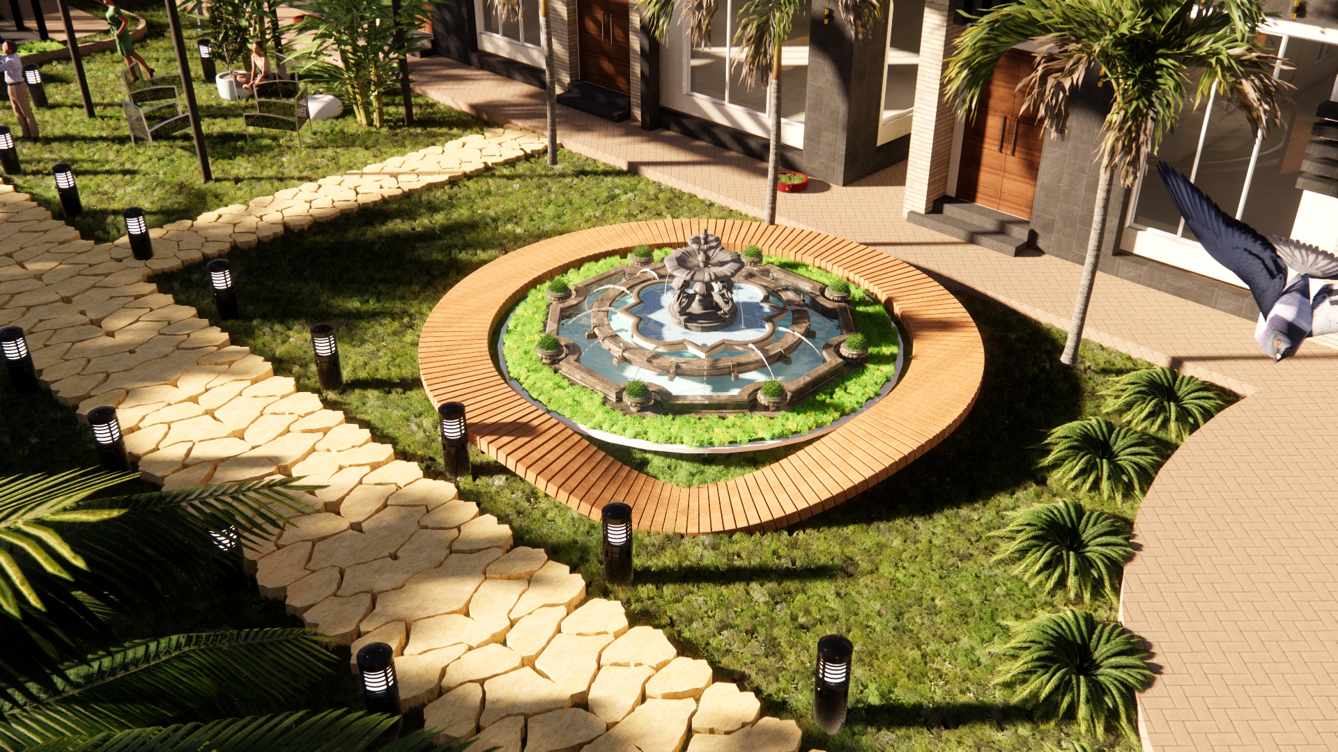 تصميم لميني كمبوند بالسعوديه مباني ولانداسكيب-2