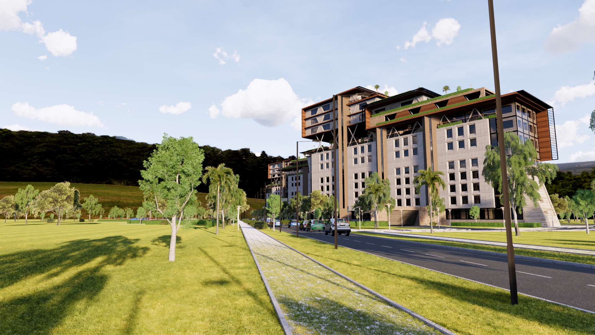 تصميم معماري ل4مباني اداريه وسكنيه في الشيخ زايد بمصر-5