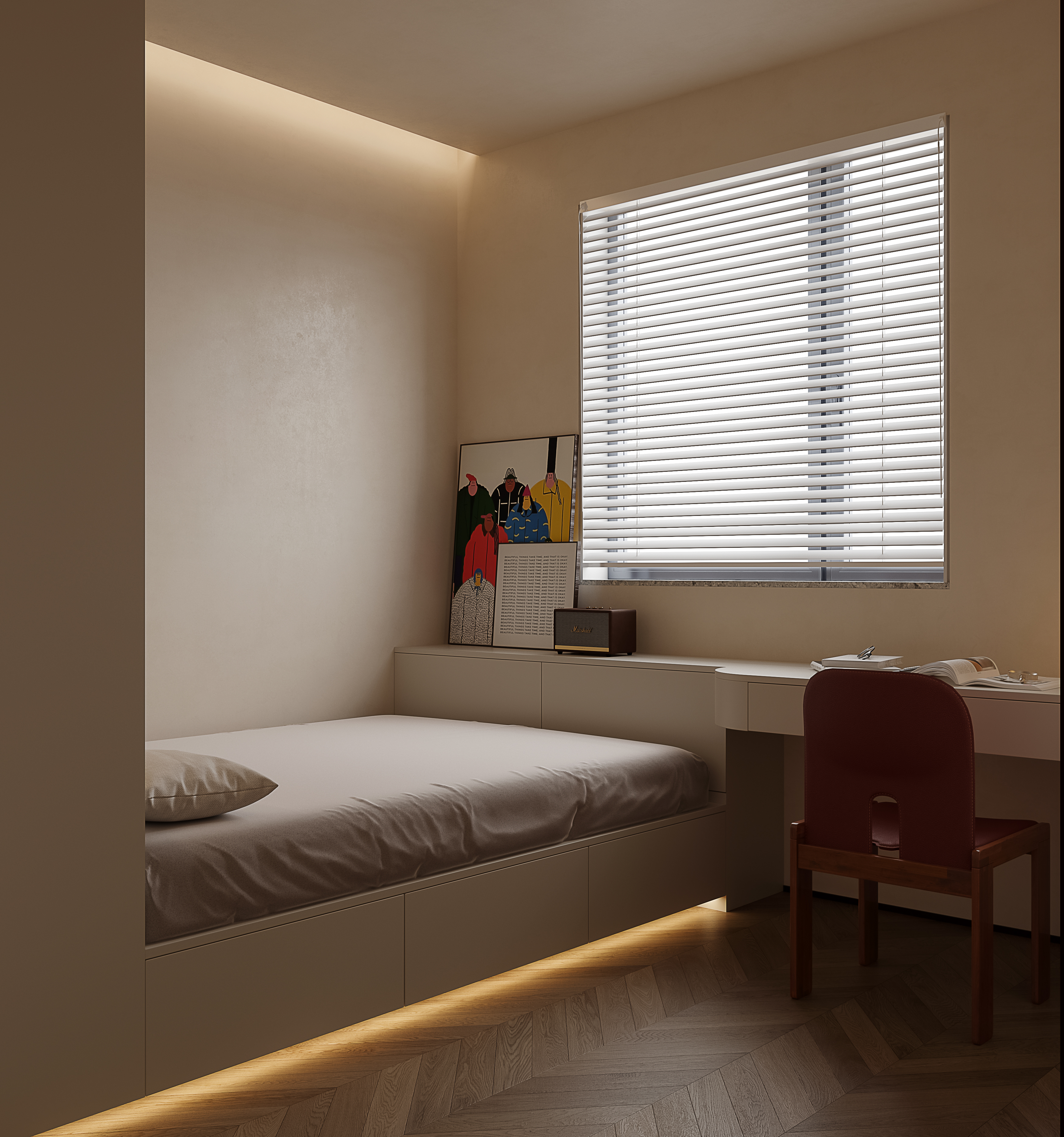 温润的一抹绿，主卧也可以如此俏皮-6