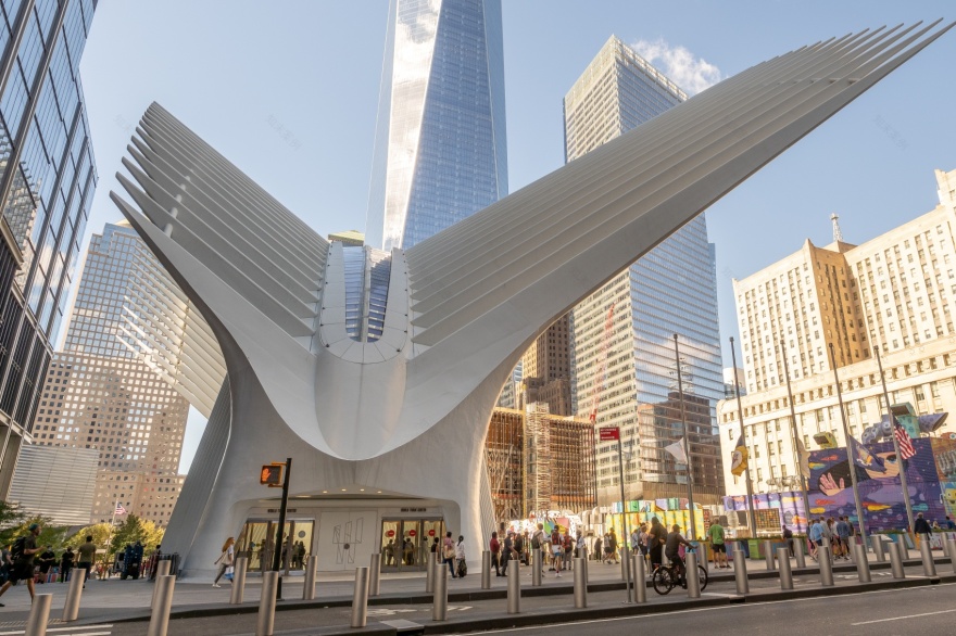 纽约世界贸易中心交通枢纽Oculus丨美国曼哈顿丨圣地亚哥·卡拉特拉瓦(Santiago Calatrava)-0