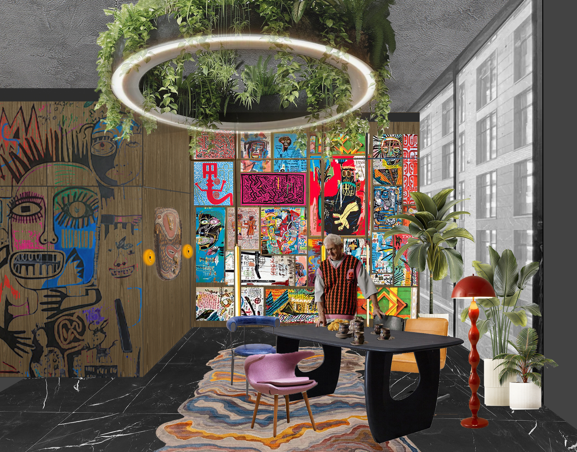 Коллажи яркого офисного пространства-0