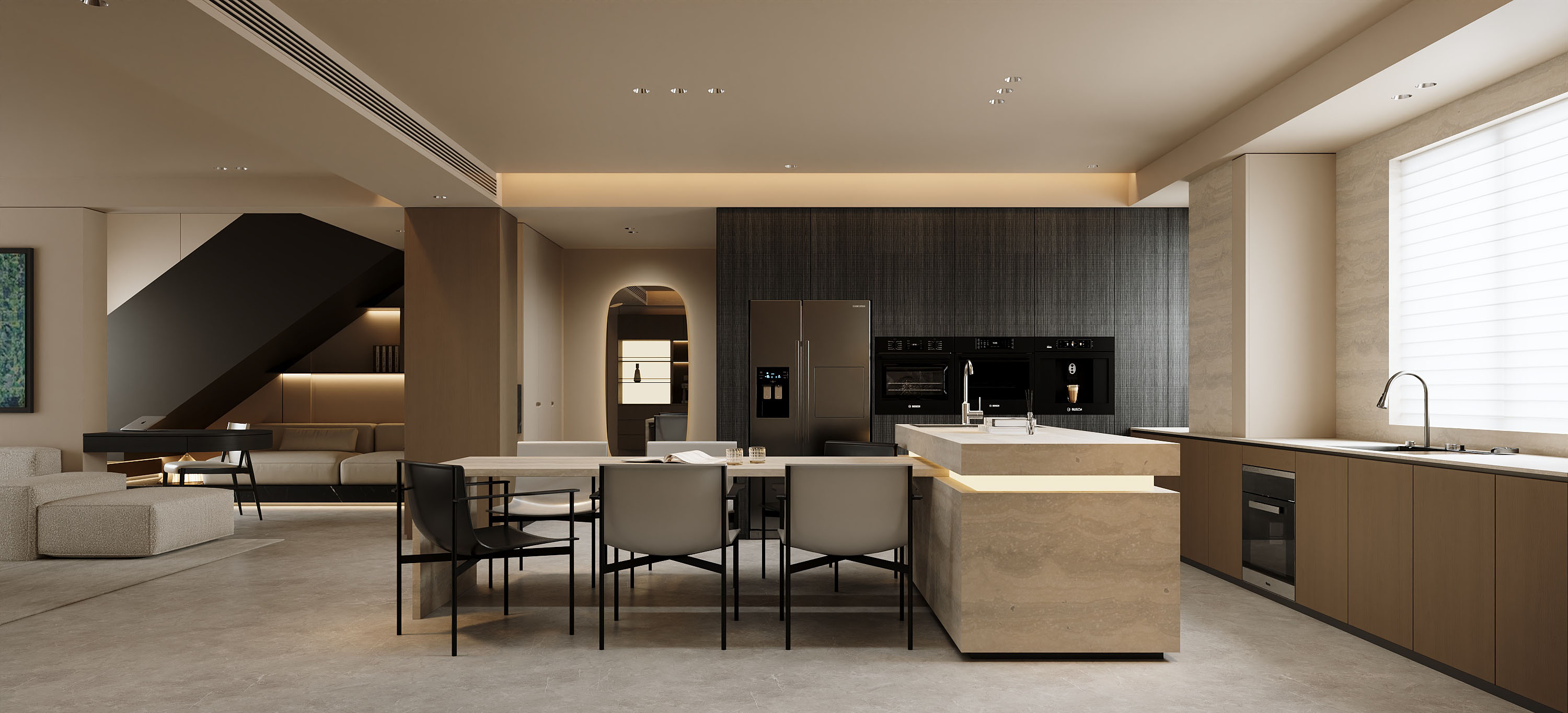 沈阳  万科新都心  186㎡ 现代简约风格效果表现-10