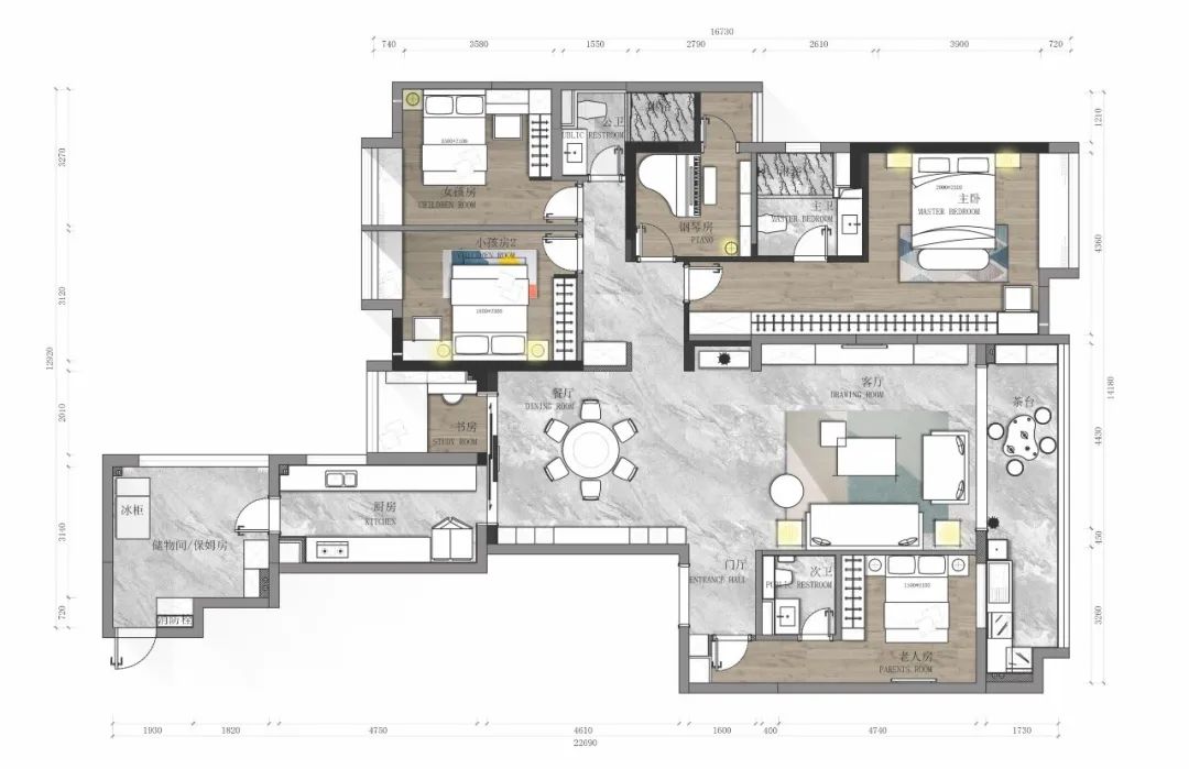 公园大观 | 270㎡美式轻奢,精致美好的生活空间-16