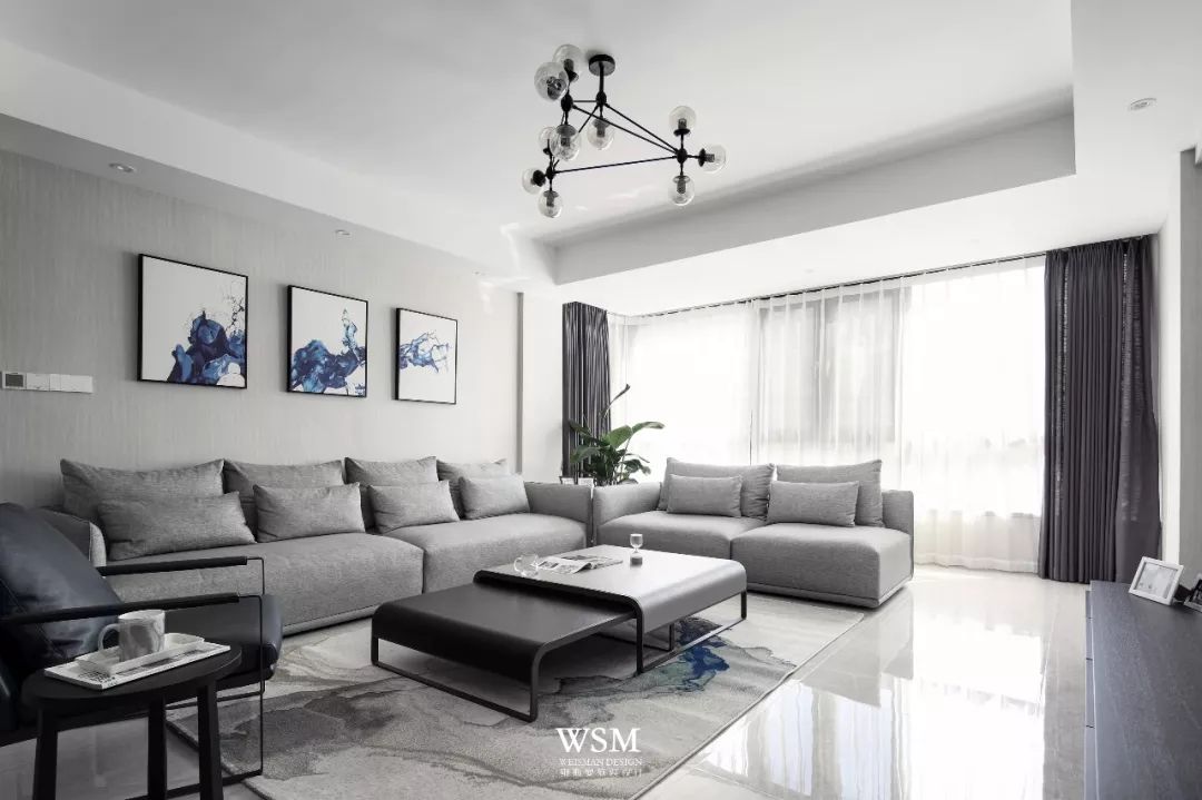 质感生活，和谐空间——苏州瑞景国际灰色调全案设计-4