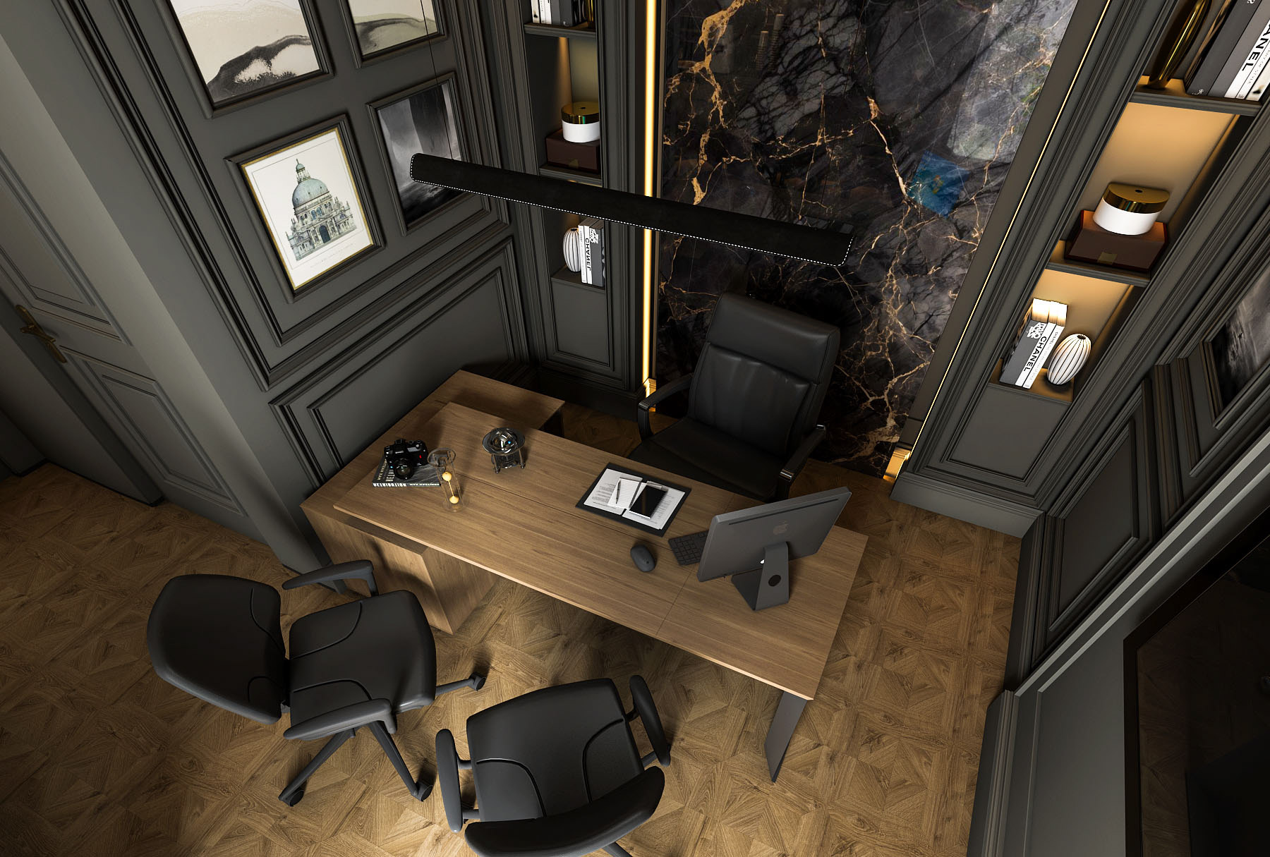 Luxury Neo-Classic Executive Office Interior-9
