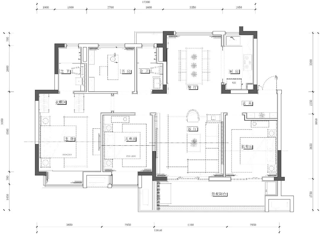 南昌欣悦湖 119 户型四房两厅两卫港式轻奢风住宅设计-50