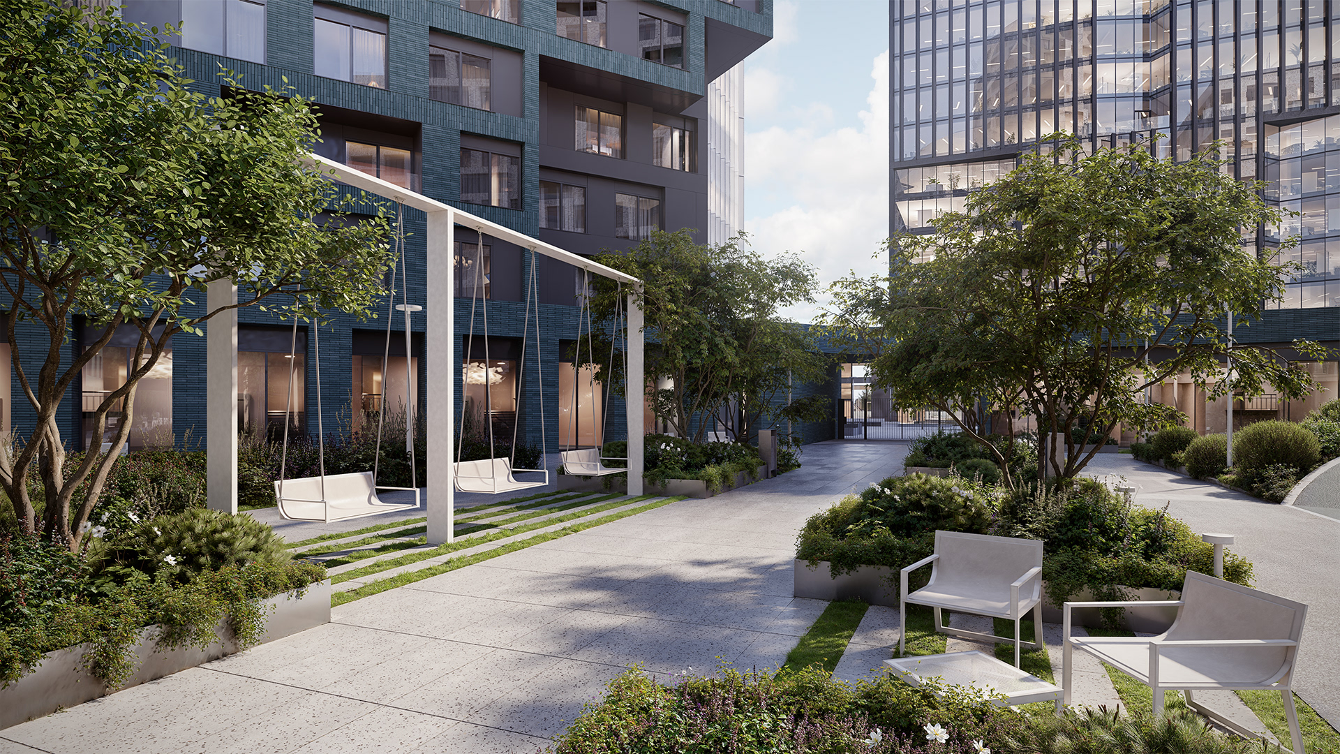 新住宅综合体内部庭院景观可视化设计丨A4 Studio-8