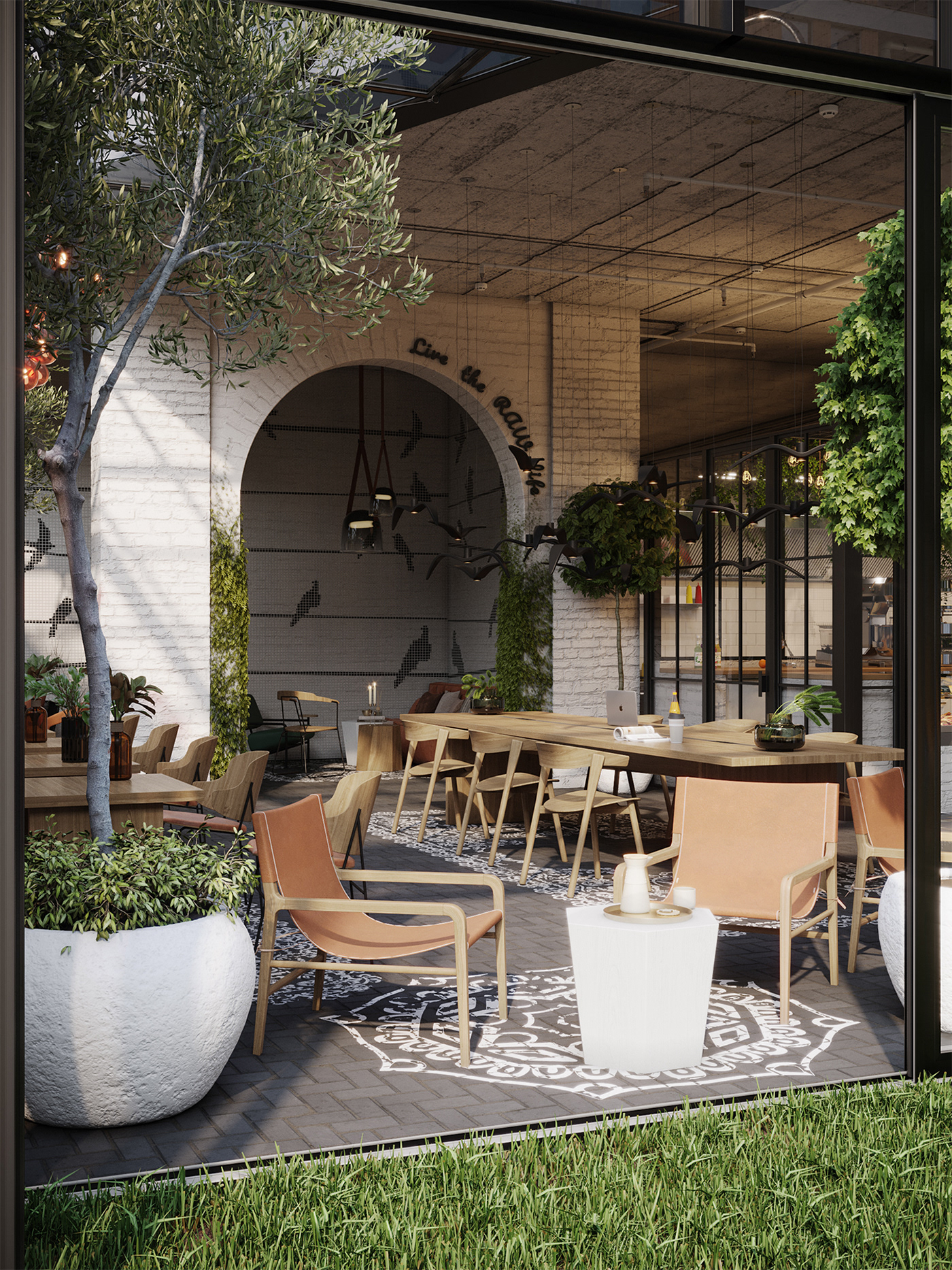 沙特利雅得 RAW 餐厅的绿意盎然 3D 设计丨沙特阿拉伯利雅得丨Laeta Interior-20