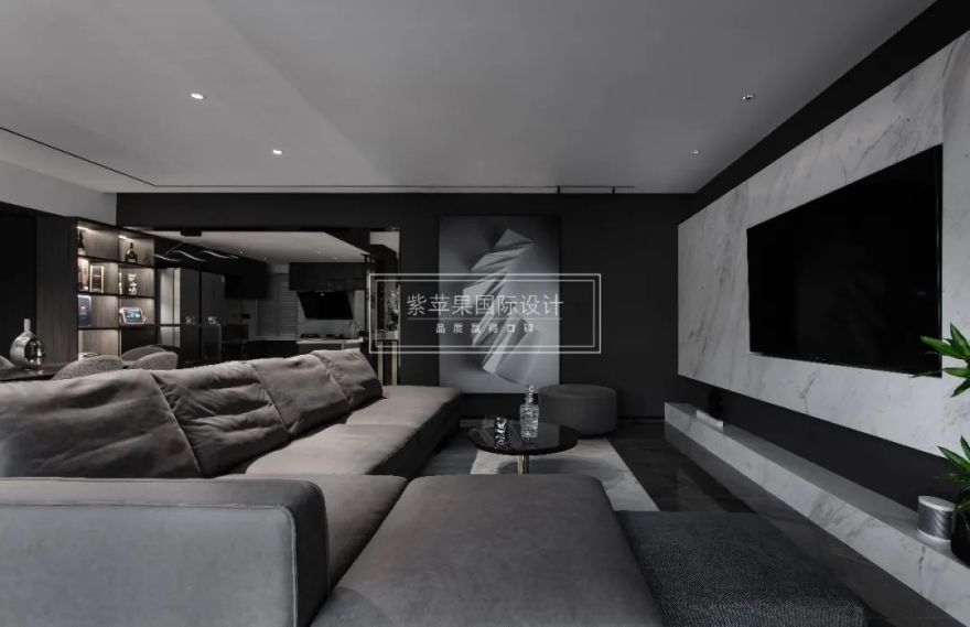 酒店式居家体验,170㎡现代风高级黑质感空间-24