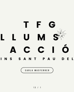 TFG灯光与行动

注：TFG可能是特定的缩写，由于缺乏更多背景信息，暂按原样保留如果TFG有特定含义，你可以提供更多信息，以便我给出更准确的翻译 丨Carla Masferrer Serra（推测为个人设计）