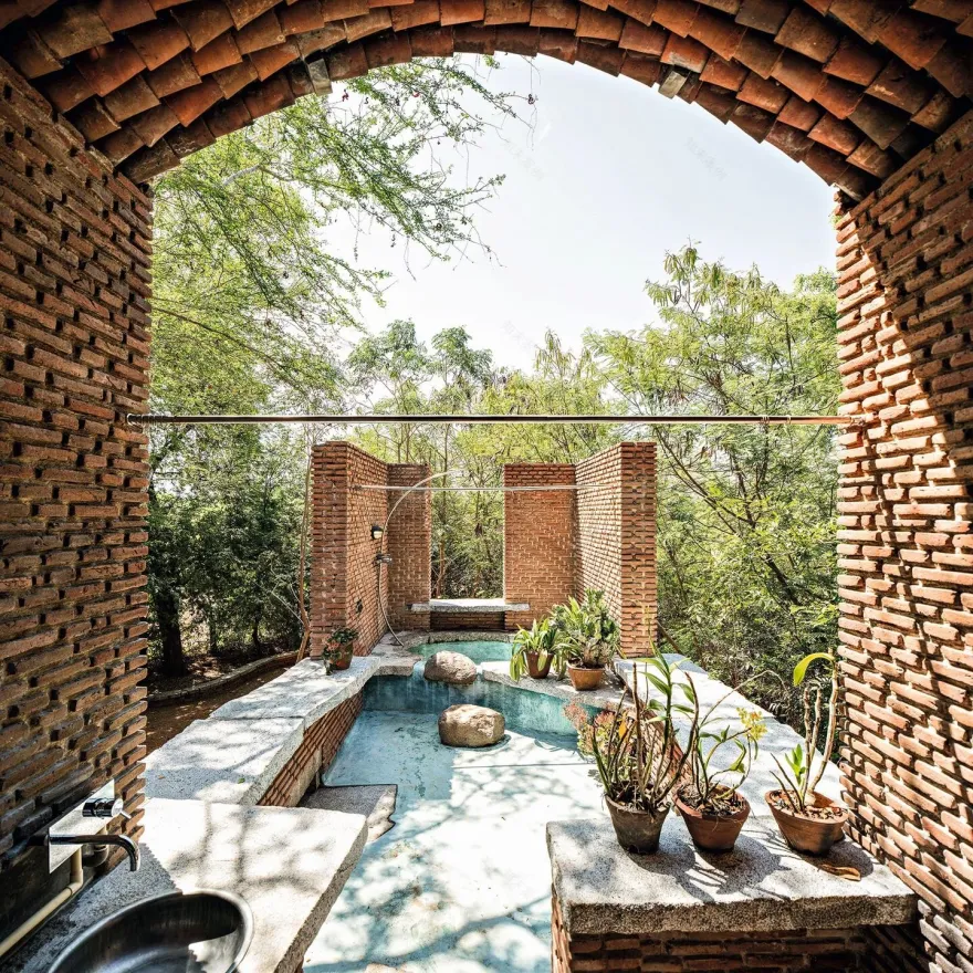 生态融合的印度 Wall House-19