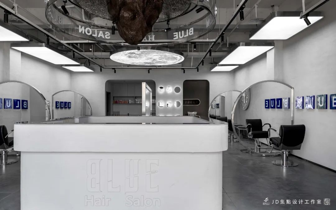 BLUE Hair Salon · 天空之境,蓝色美学空间丨JD 集點设计工作室-21