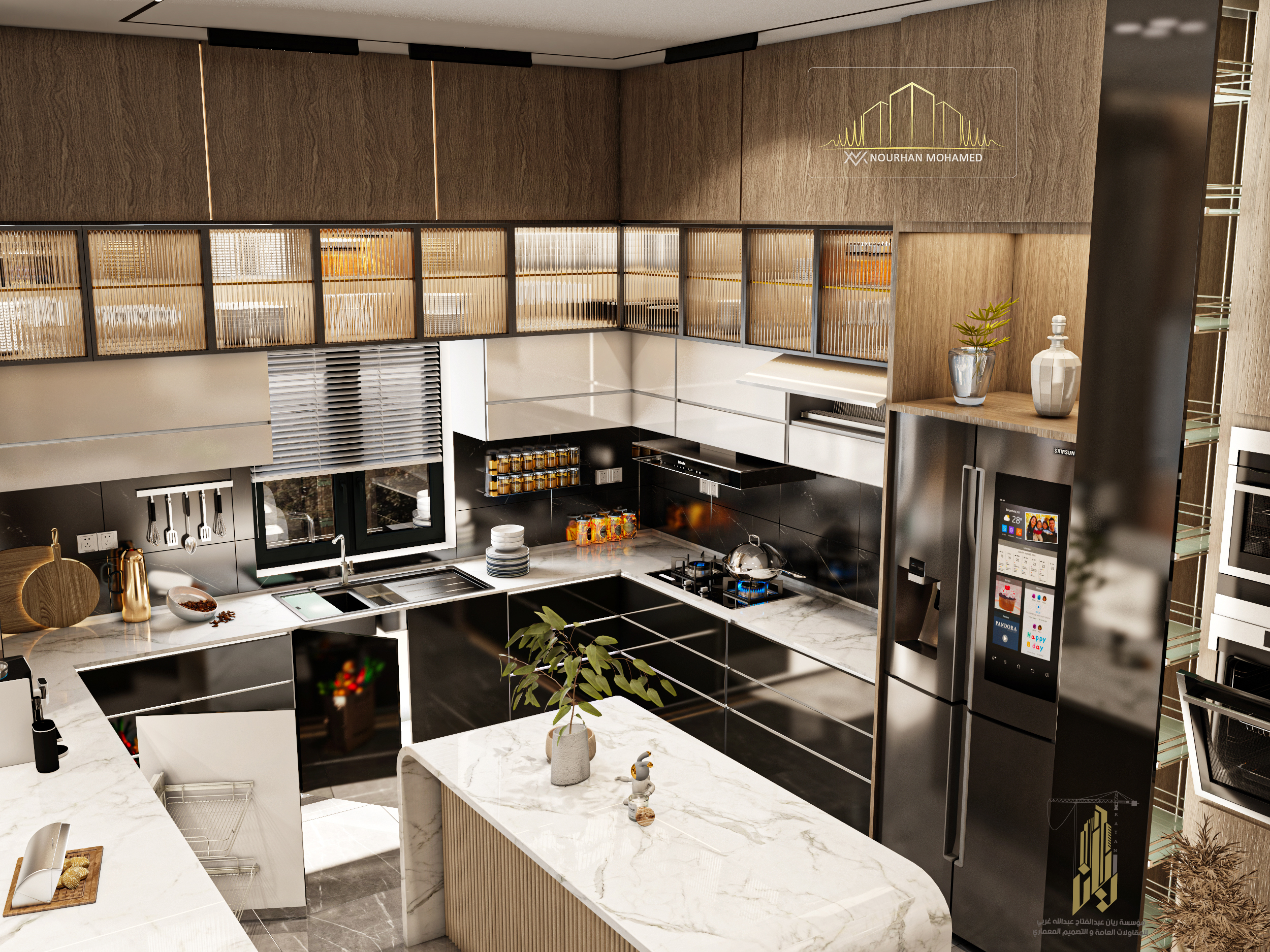 Reception + Kitchen interior design-17