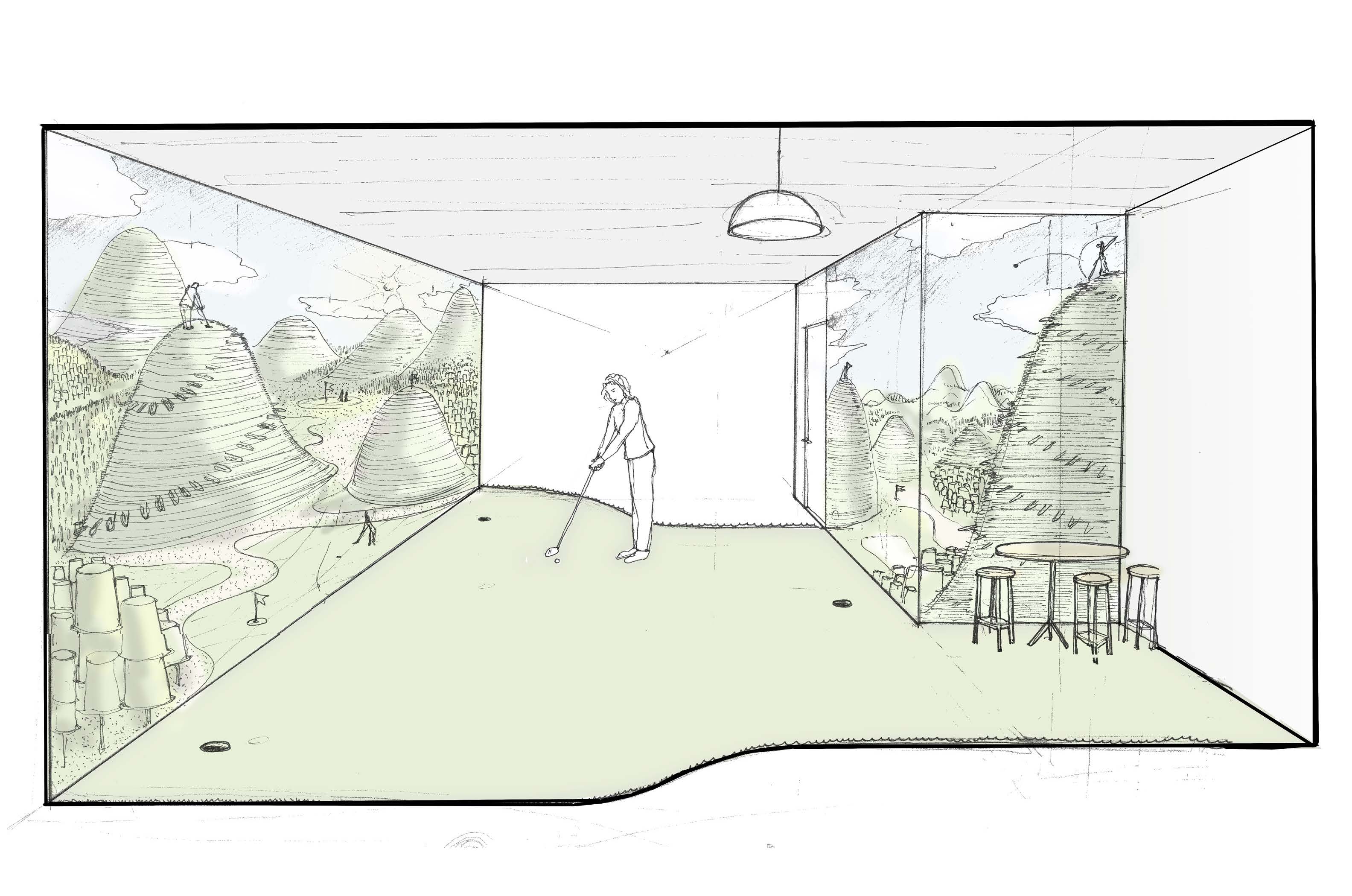 高尔夫景观；高尔夫场景

注：此词并非常见词汇，通常指和高尔夫相关的景观、场景等，结合语境可能会有更精准的表达若此答案不符合要求，请提供更多的语境信息 丨美国纽约-12