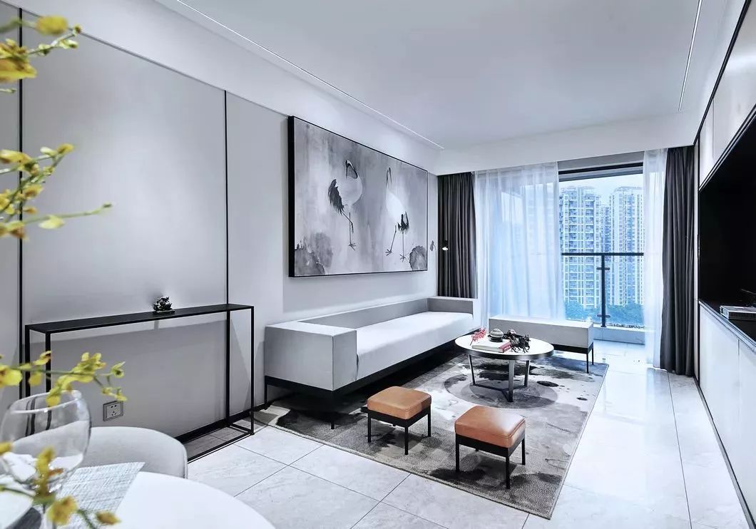 84㎡新中式之家 | 灰色禅意,宽敞明亮-8