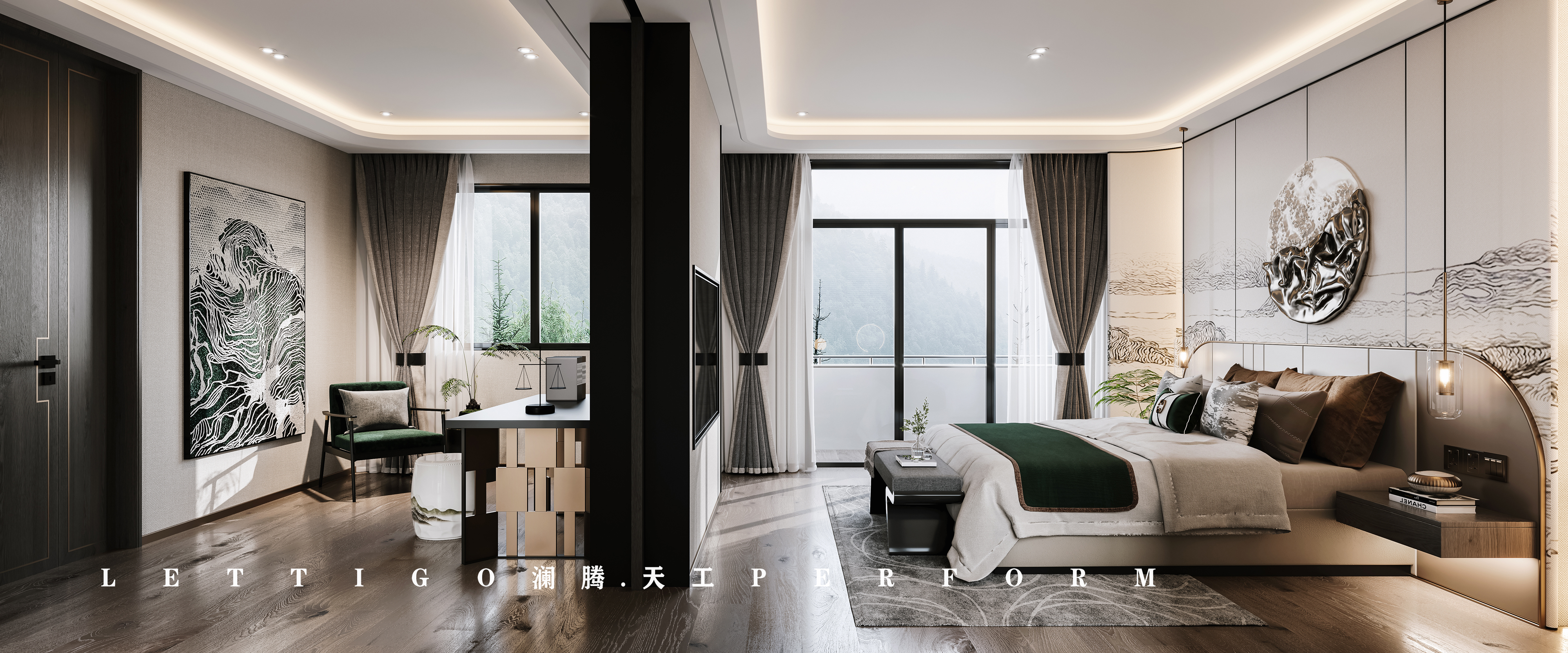 新中式挑空别墅，心中的桃花源不必向他处寻-11