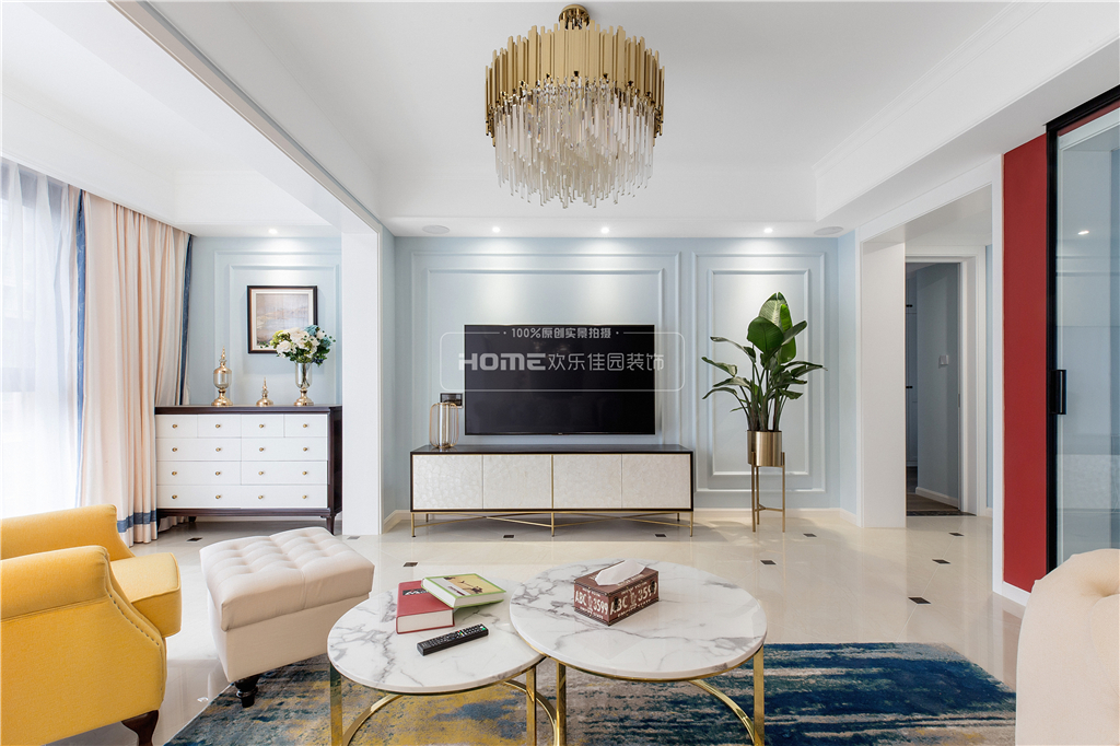 成都中德英伦世邦 140㎡美式轻奢风装修案例解析-28