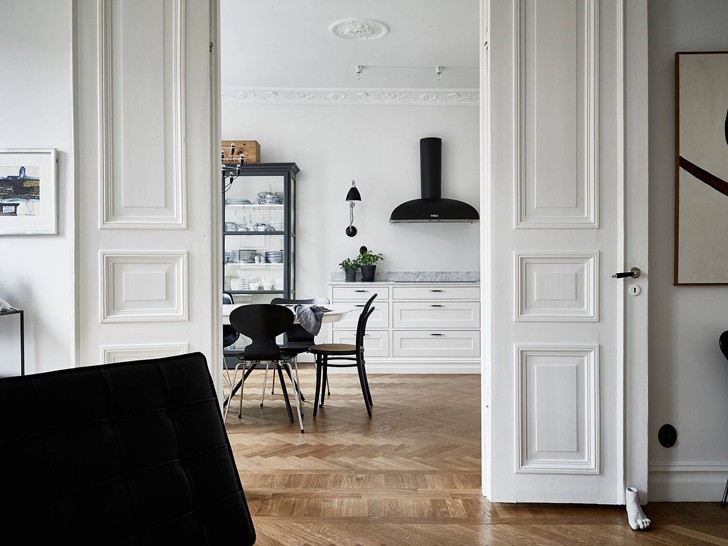 斯德哥尔摩黑白极简公寓 | 经典 Scandinavian 设计魅力-8