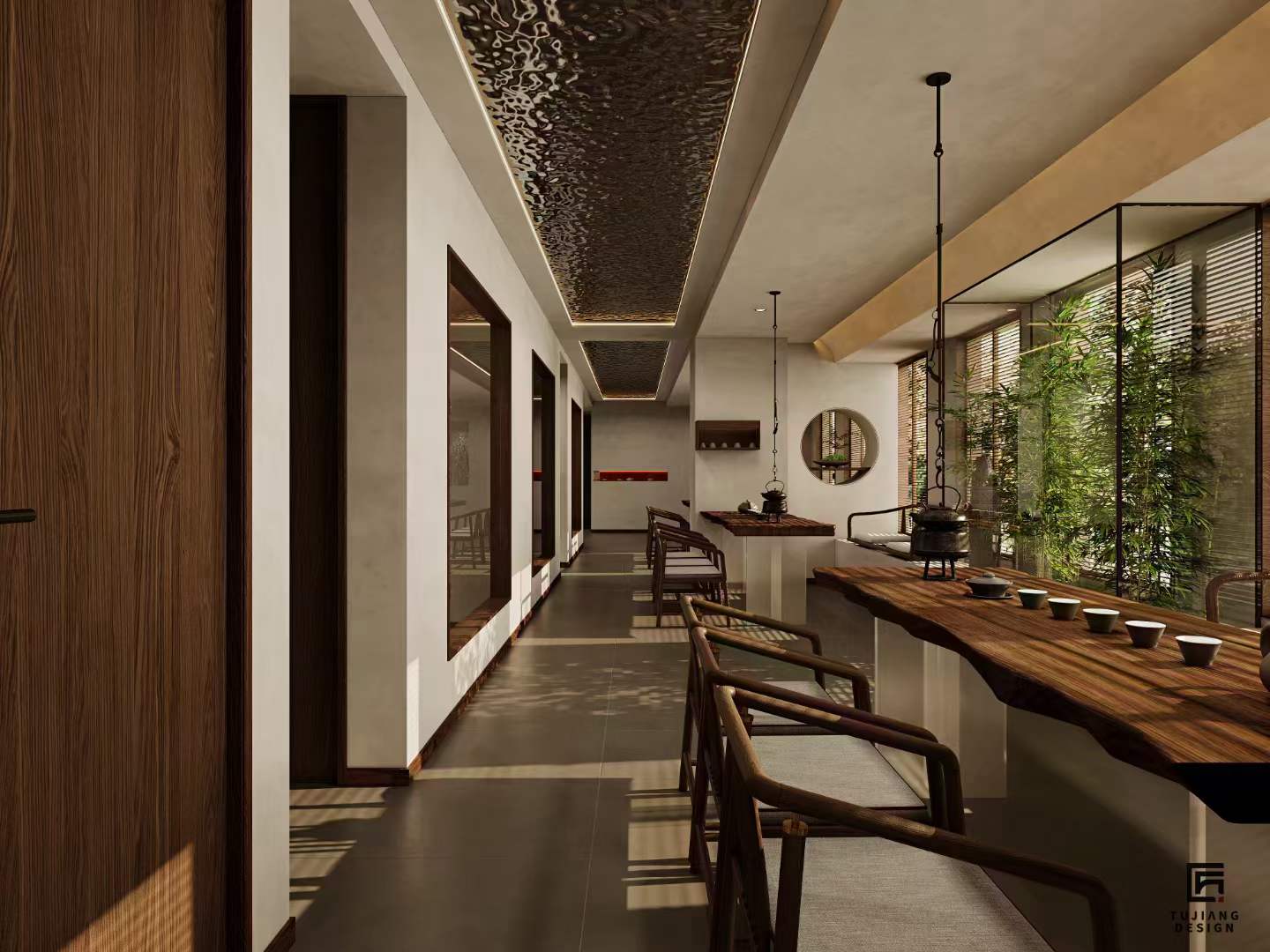 工装茶室茶元素的中式风-3