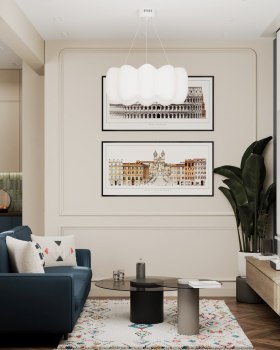 Modern Comfort in Blue and Neutrals