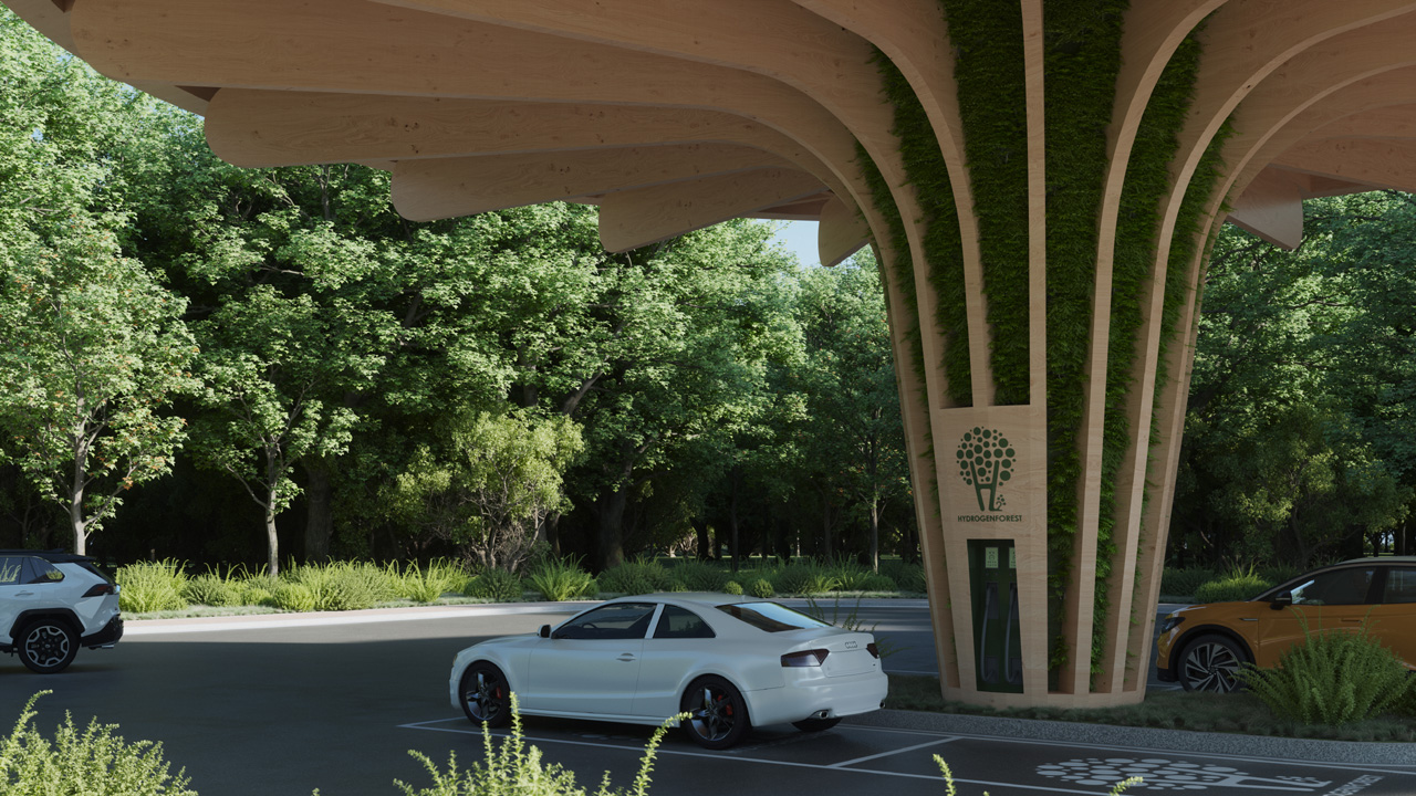 HydrogenForest · 生态可持续氢燃料补给站丨意大利丨Giancarlo Zema Design Group-6