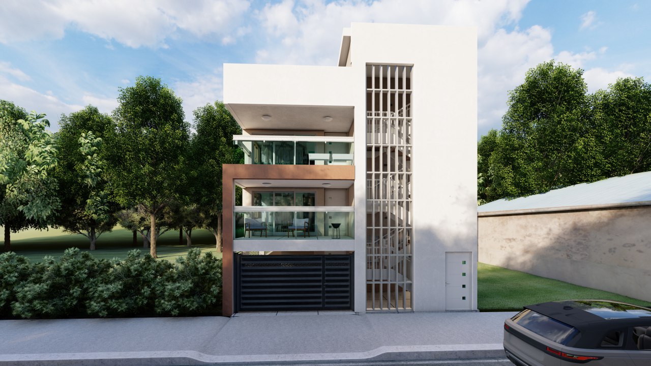 Modelado 3D Apartamentos Contemporaneos-3