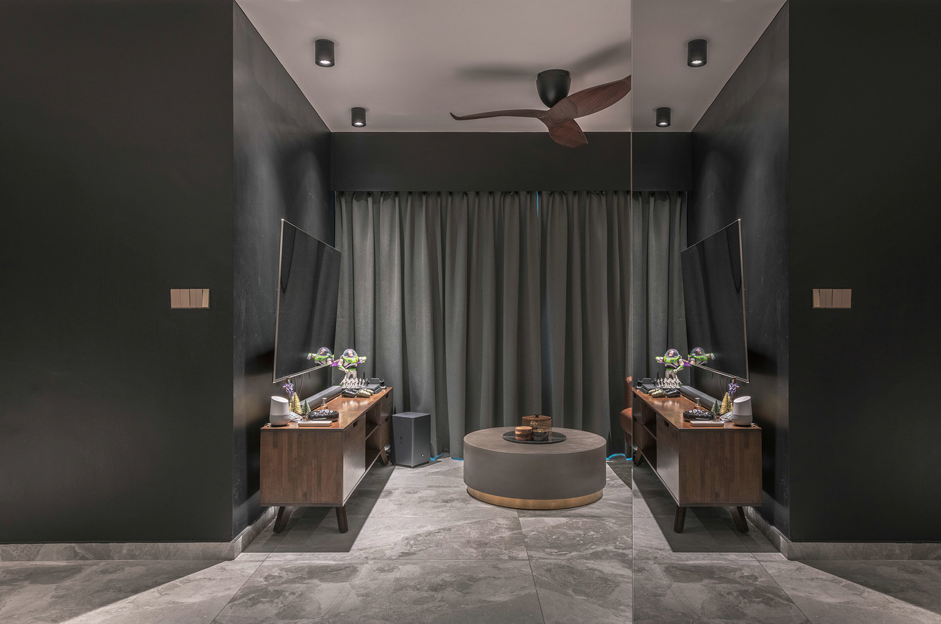 绿色工业风，暗黑系单身公寓设计亮点-3