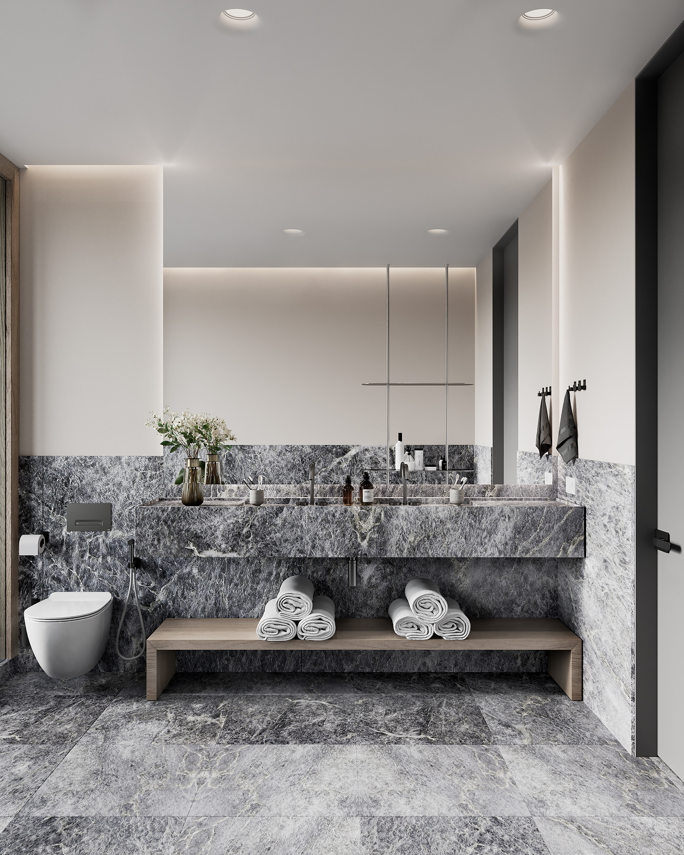 低饱和度的空间感，170㎡现代极简风魅力-19