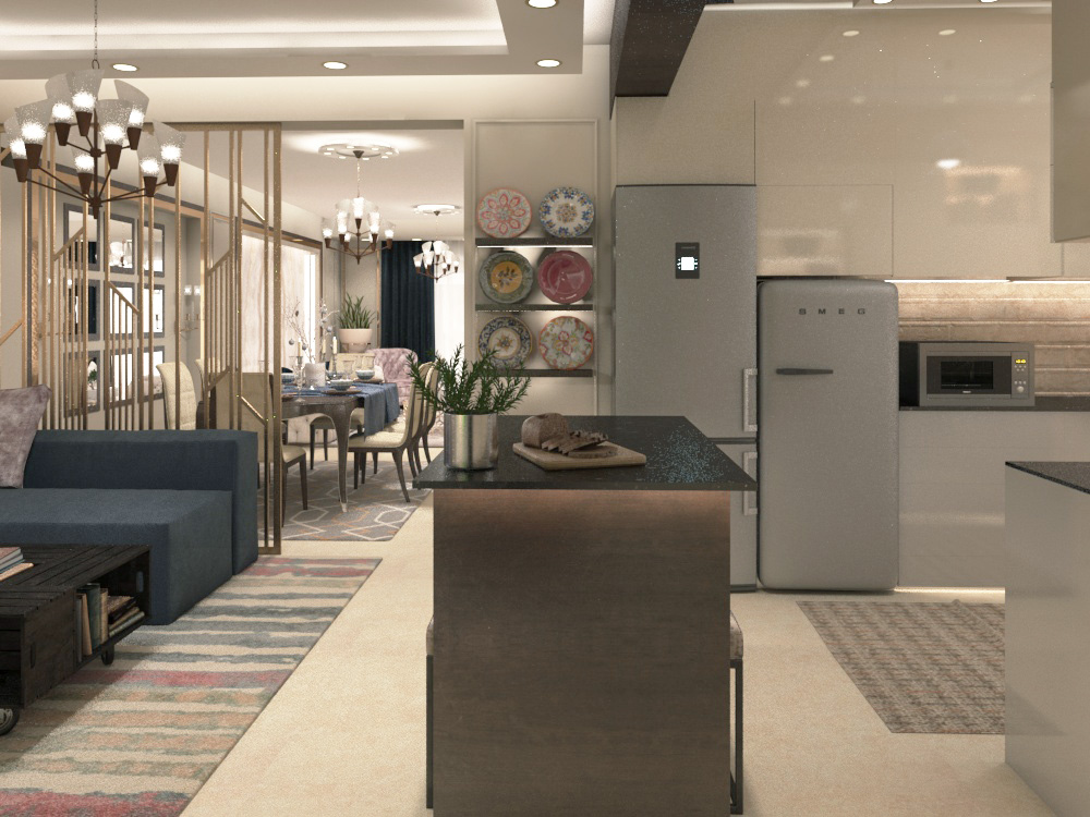 Reception/Open Kitchen+Living Area (Alexandria, Egypt)-5