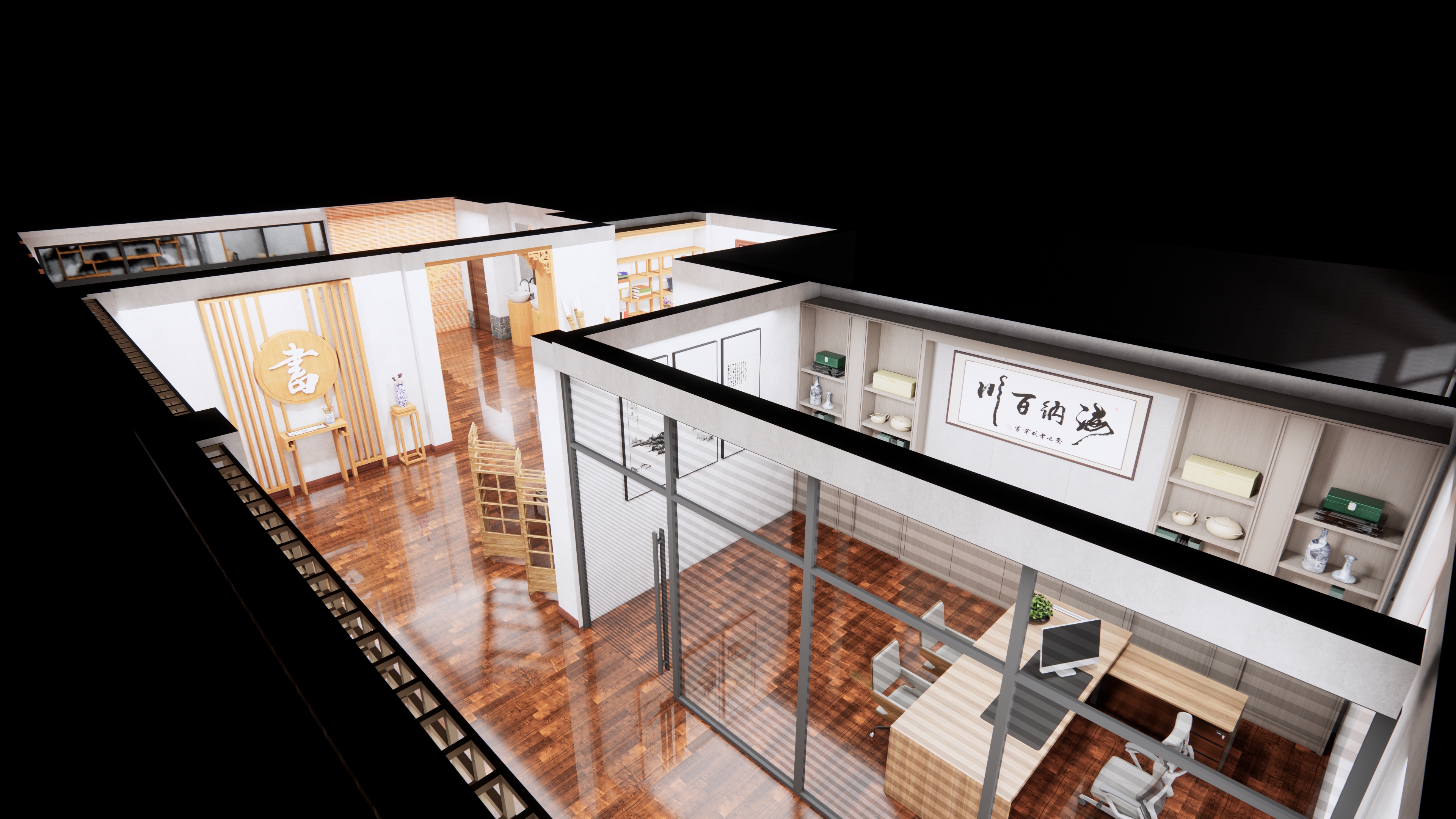 书法茶艺室设计-10