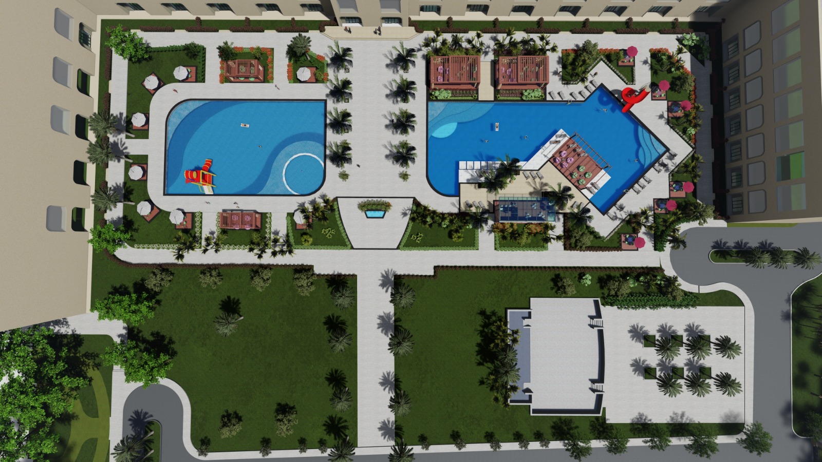 landscape works and swimming pool area-0