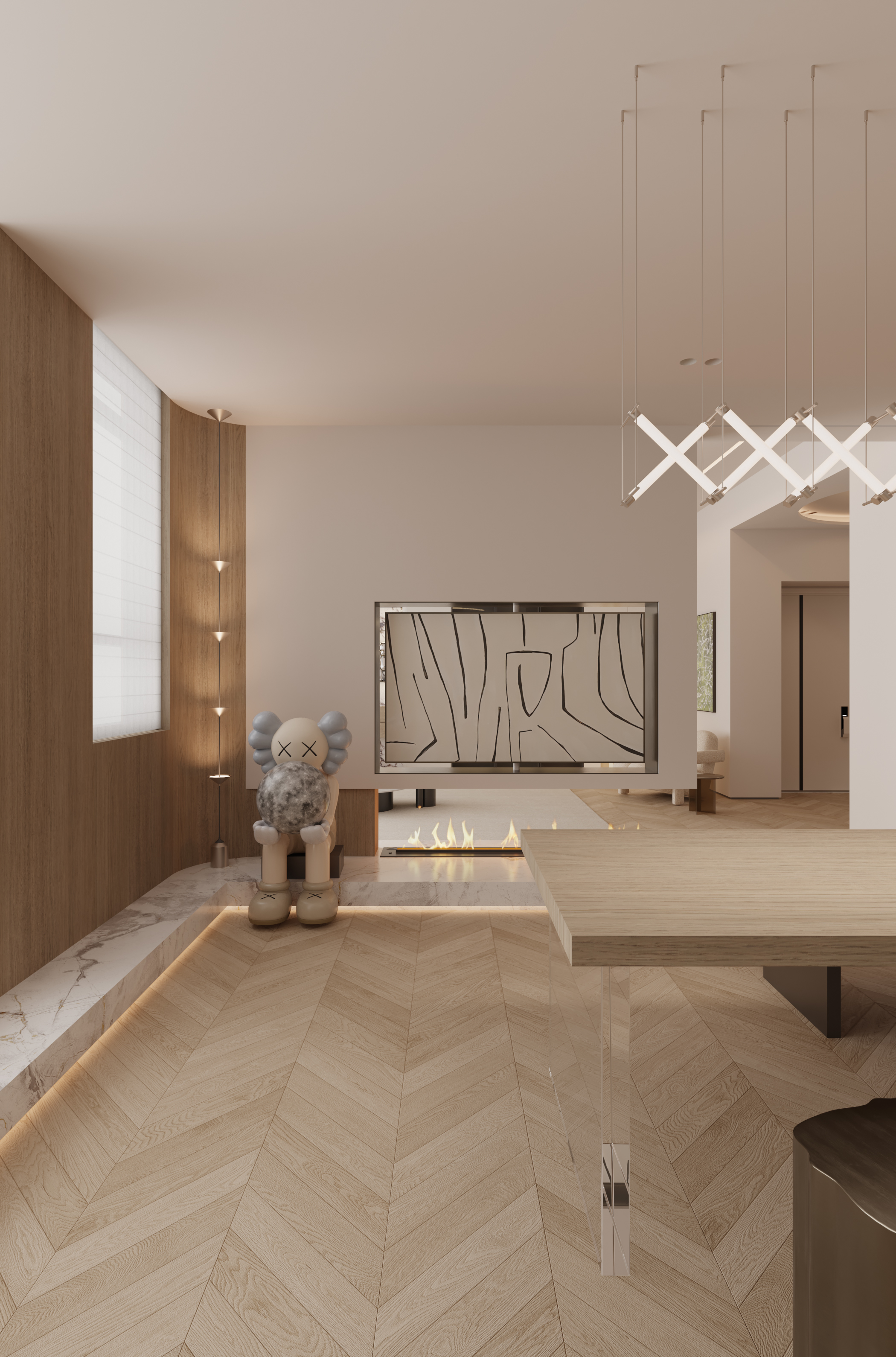 现代奶油风大平层-25