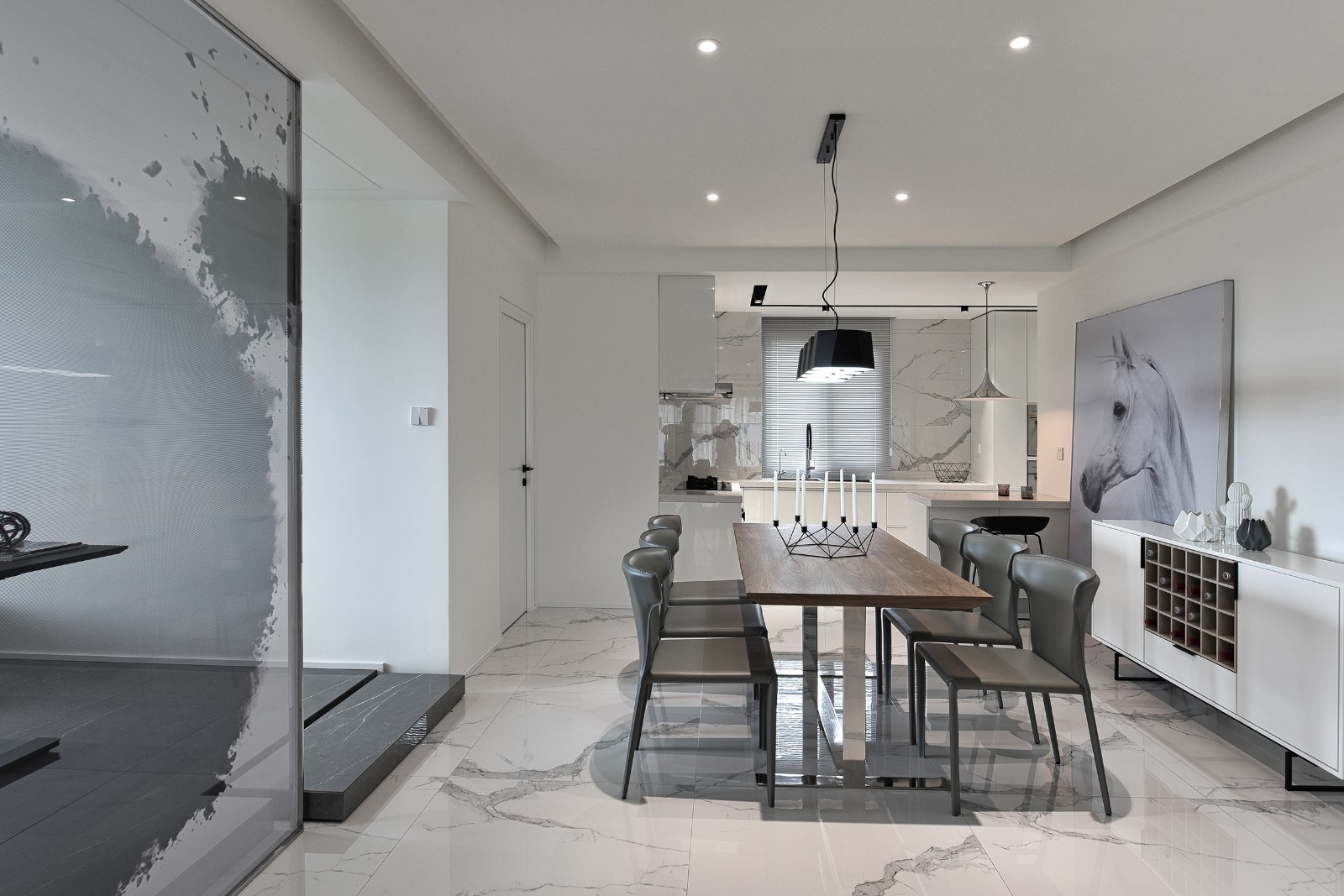 165㎡黑白现代,素简生活  王严民-21