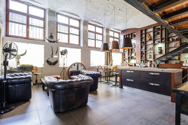 豪华别墅 现代风格法国工厂改造住宅-4