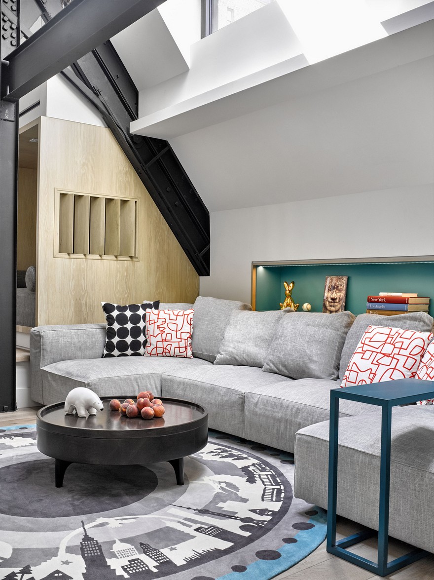 曼哈顿微型复式公寓,钢结构与光线的戏剧性融合-9