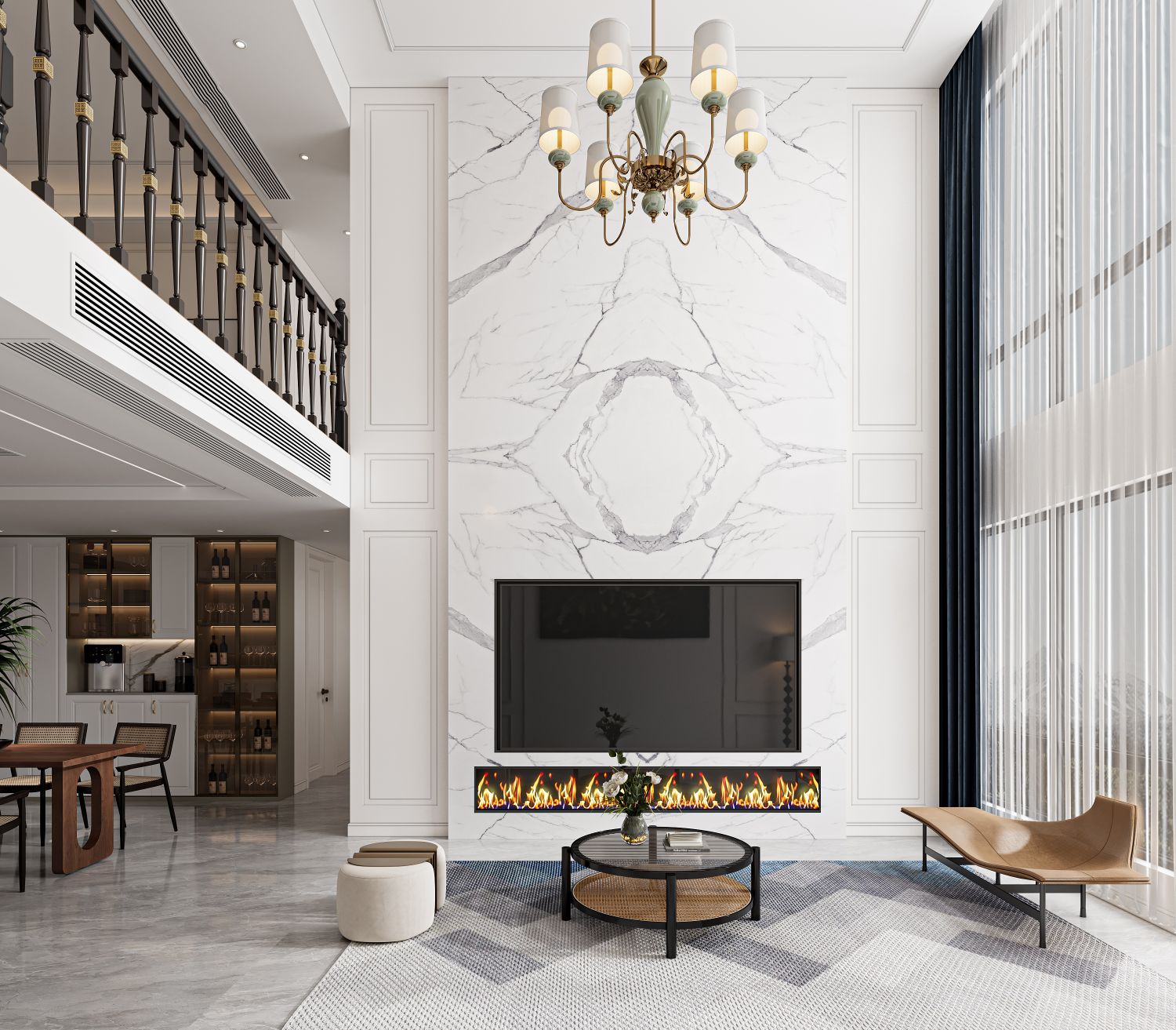 空间渲染—美式复古别墅-1