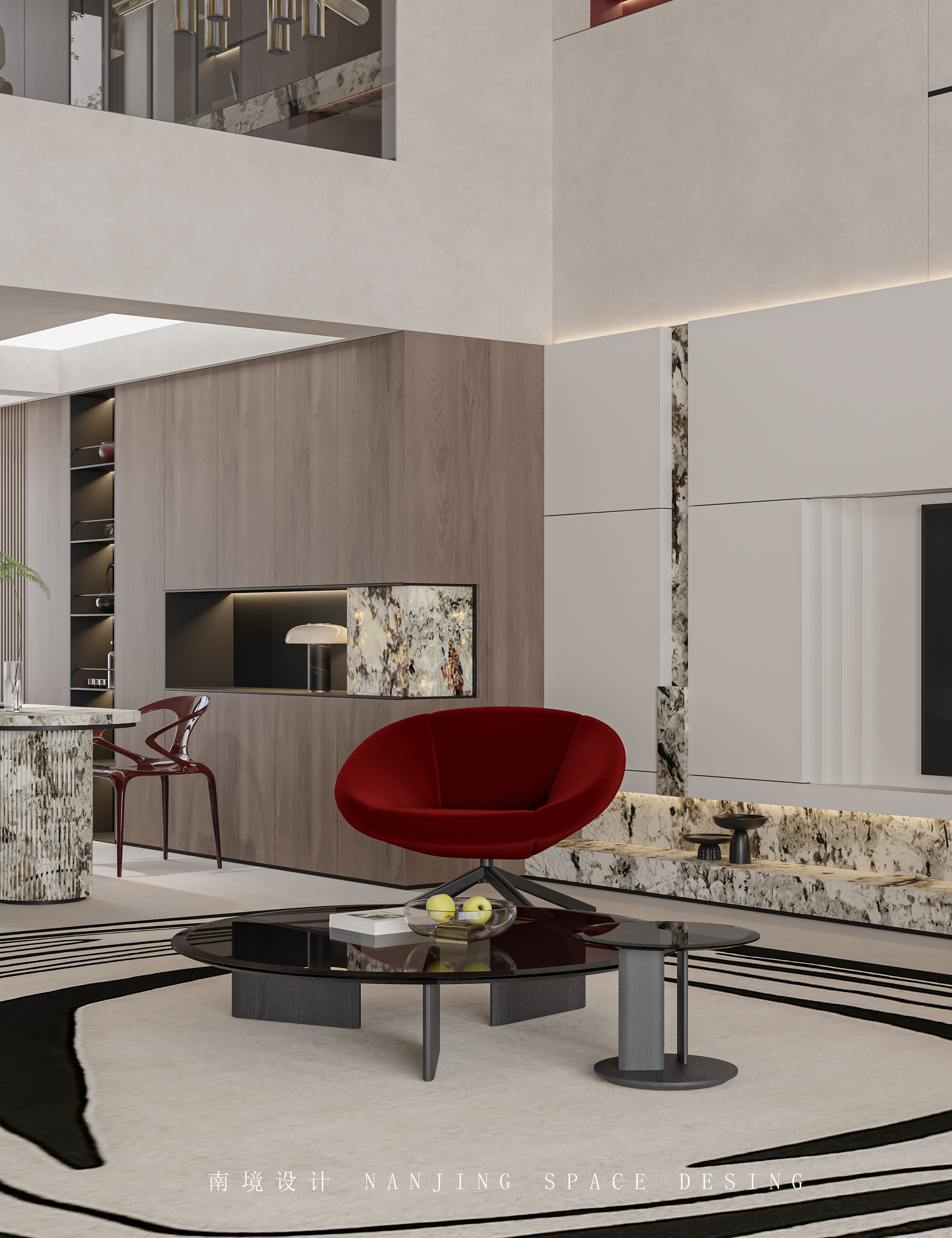 现代简约挑空别墅-11