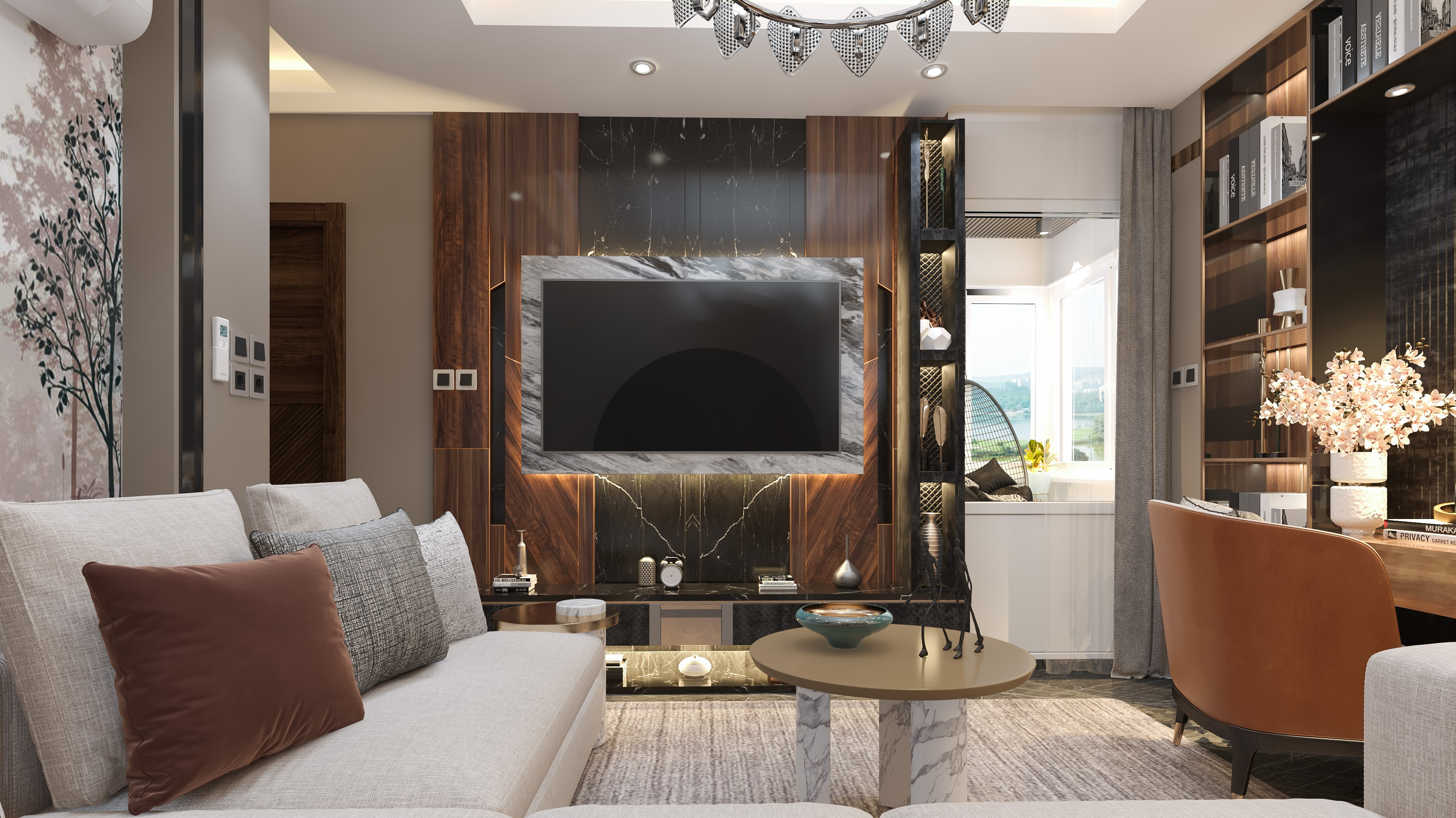 living room with open kitchen-13