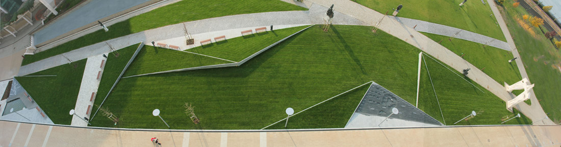 布达佩斯 Millennium City Center Riverside Origami 滨水公园景观设计-30