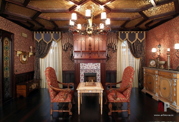 带哥特与东方风格元素的郊外住宅室内设计丨Дьячкова Марина（迪亚奇科娃·玛丽娜）-17