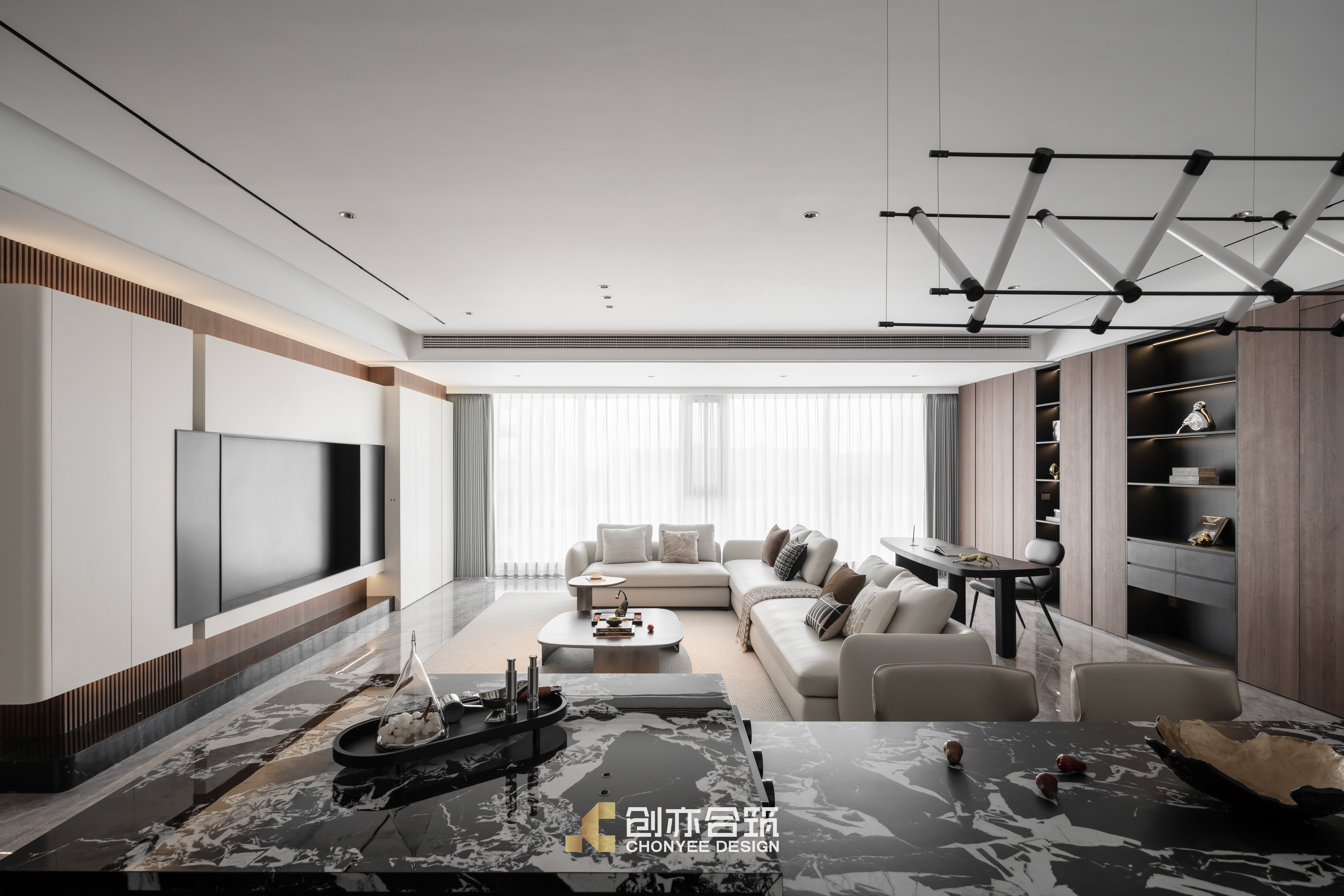 创亦合筑CHONYEE DESIGN|实景·旭辉铂悦湘江 210平案例 - 知末全球案例