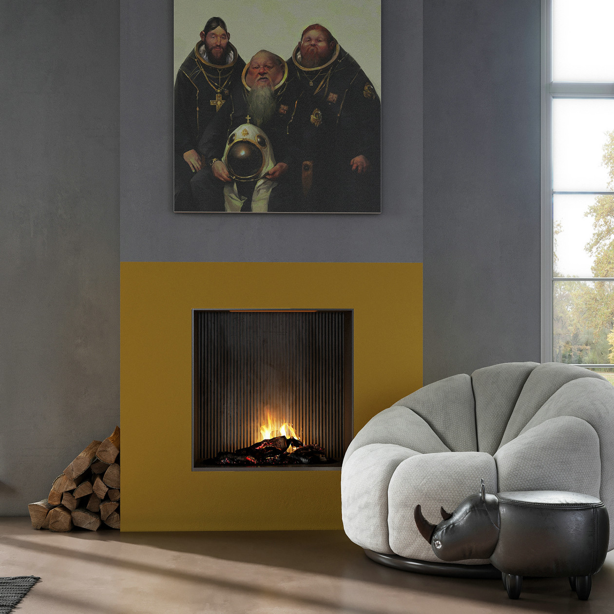 200㎡黄色系公寓设计-3