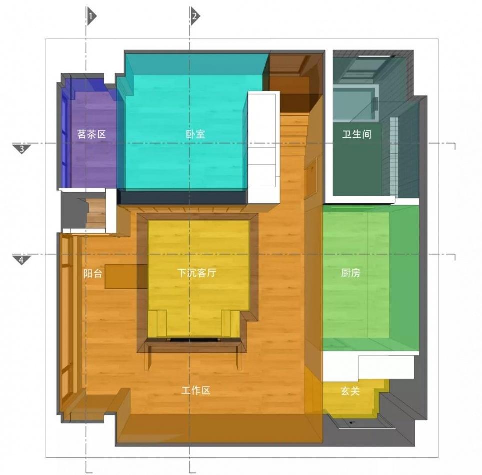 错落有致，60 平米囊括四海的丁克夫妻家居设计-95
