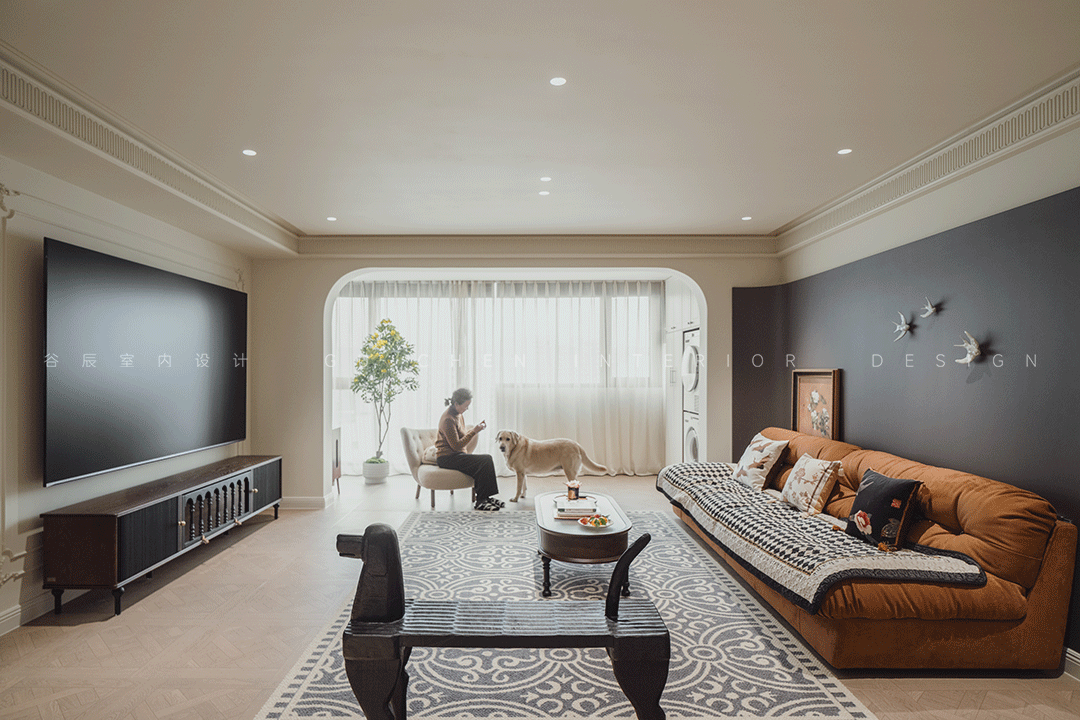 安徽黄山玉屏齐云府复古风家装设计丨中国黄山丨谷辰设计-3