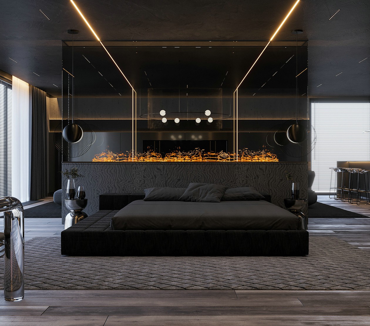 黑色系公寓设计 既沉稳又有设计感！-10