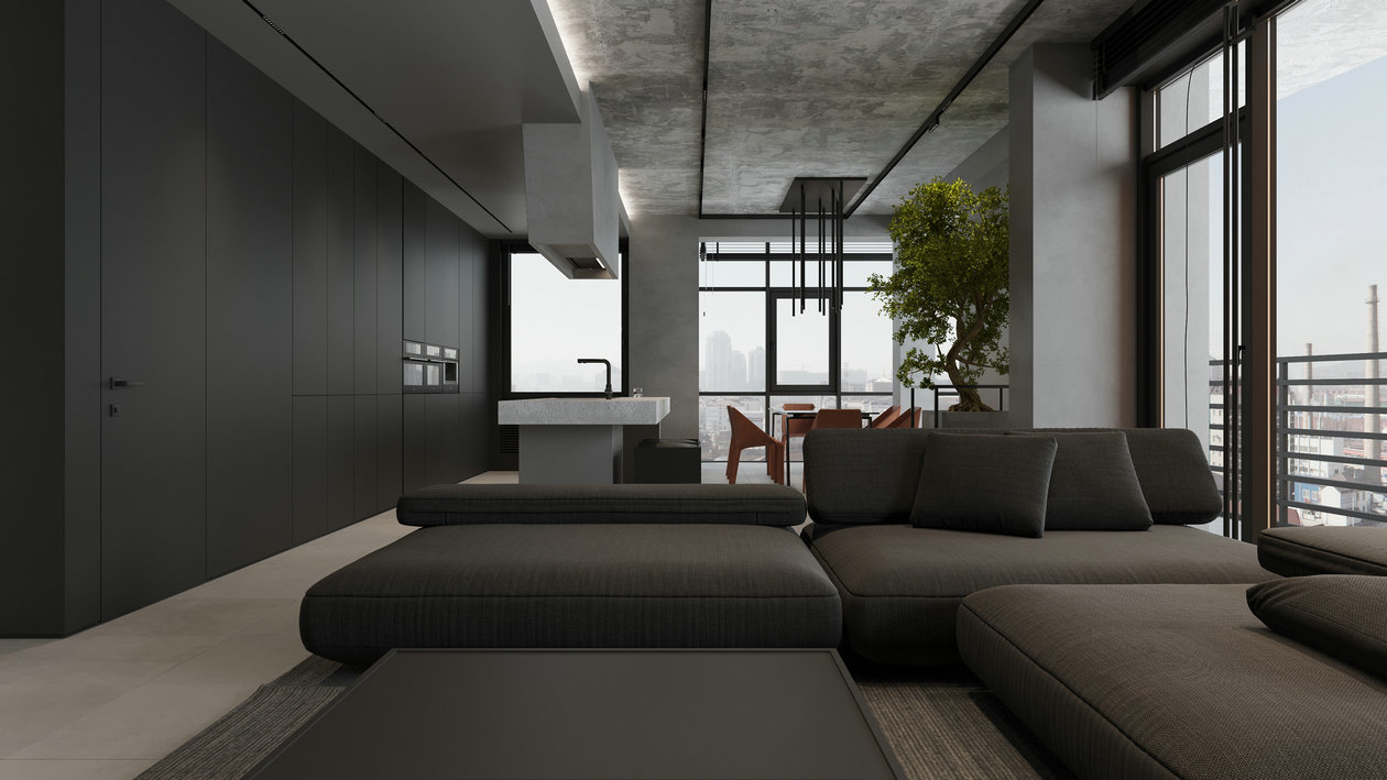 高级黑色系住宅设计-4