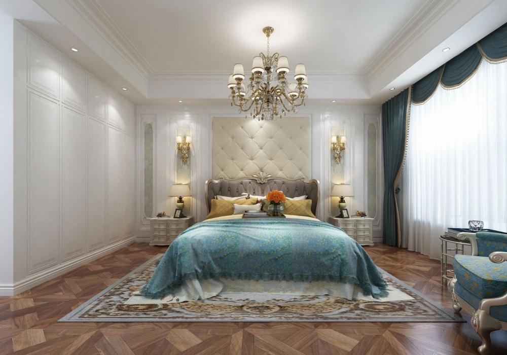 恒大华府欧式轻奢装修 蓝色调奢华空间-8