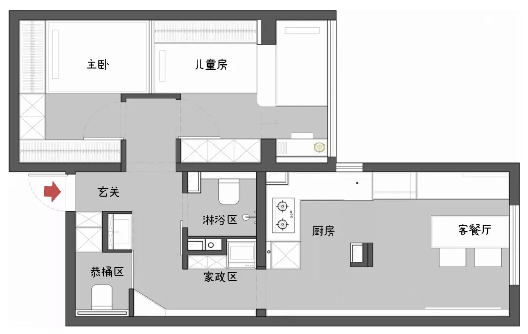 45㎡现代精英家庭居室，收纳空间焕然一新-13