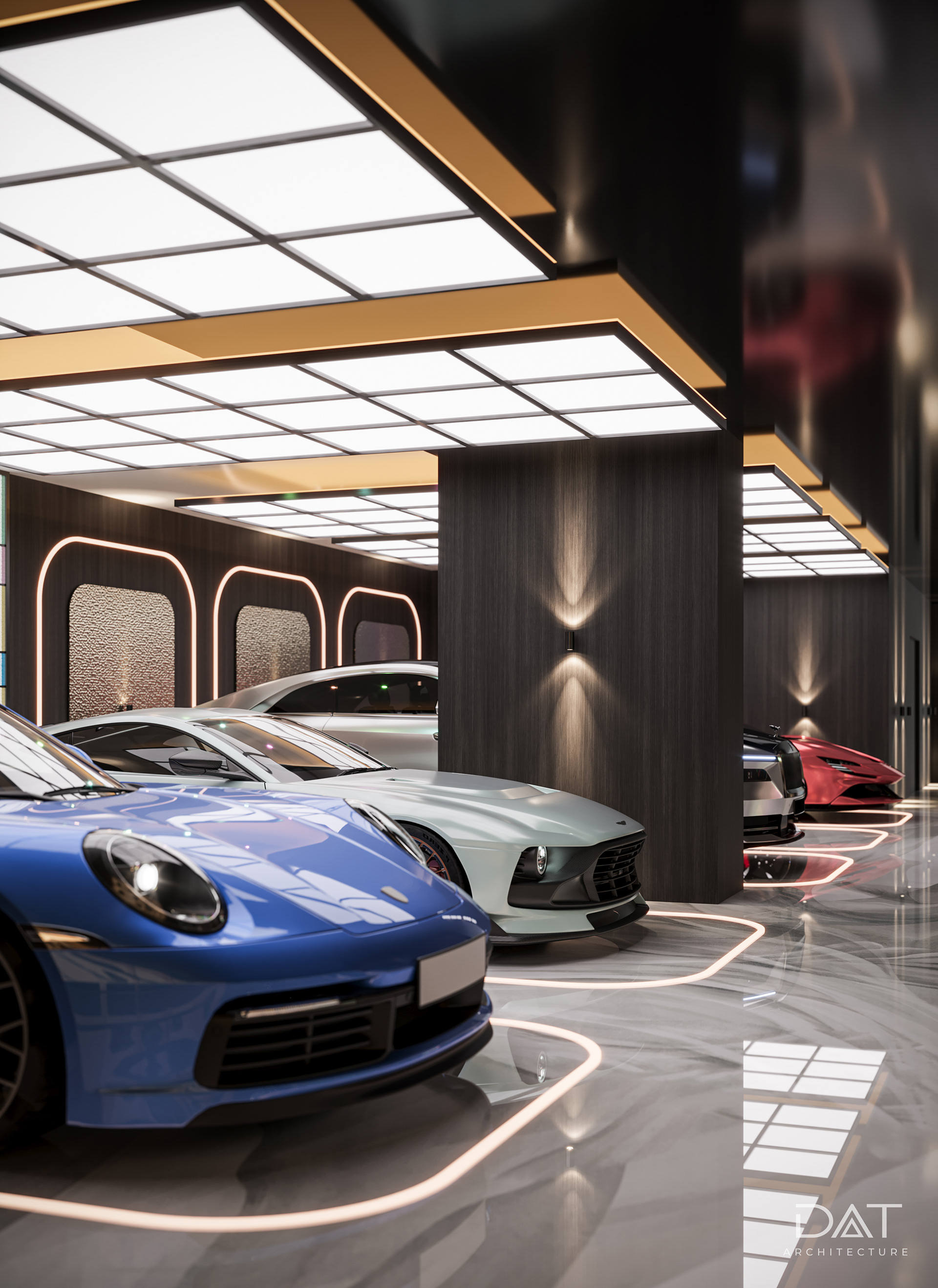 Luxury Colorful Garage 地下停车场-6